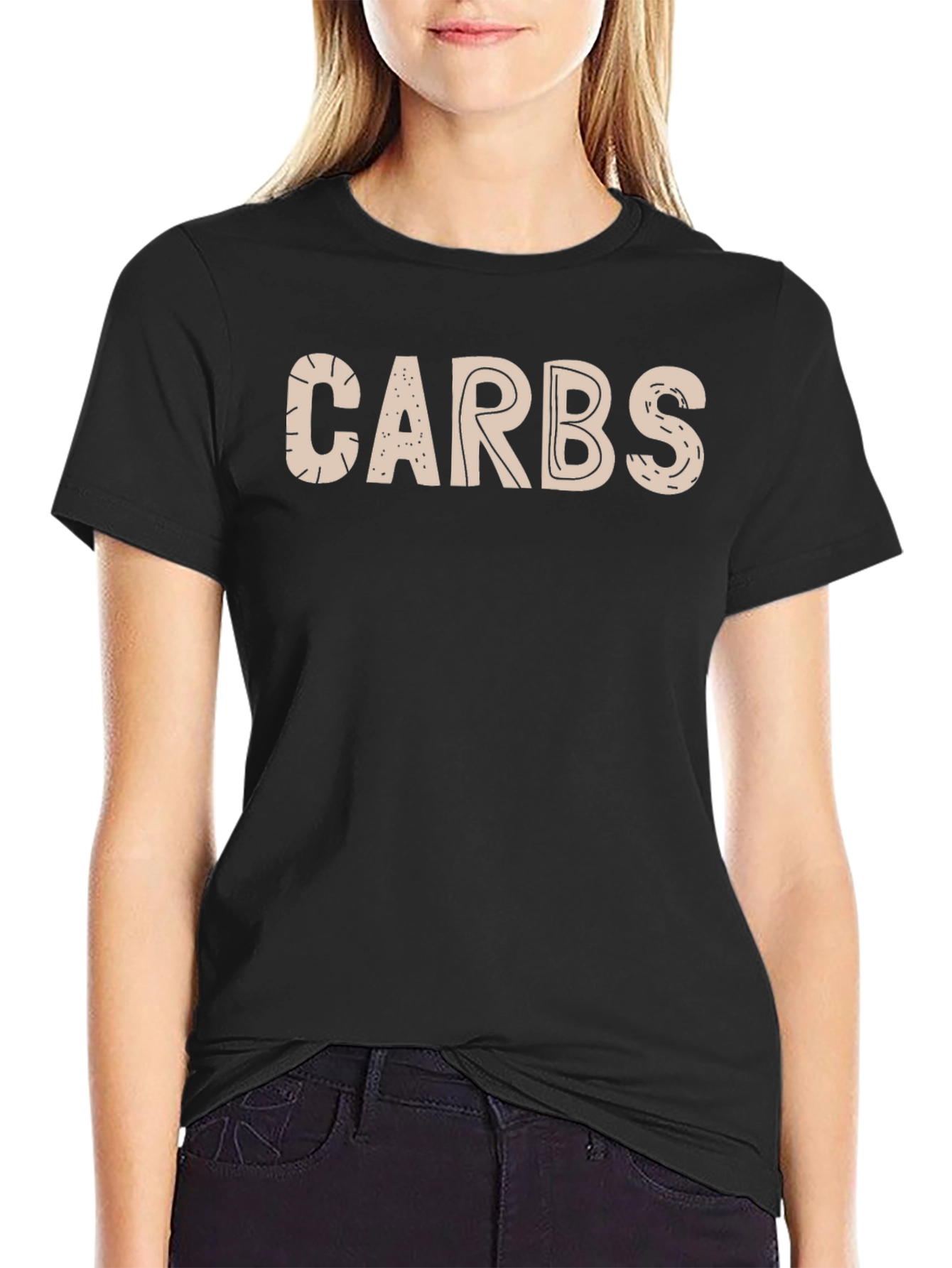 Black Carbs Graphic T-Shirt -  Unisex Crew Neck Tee view 2