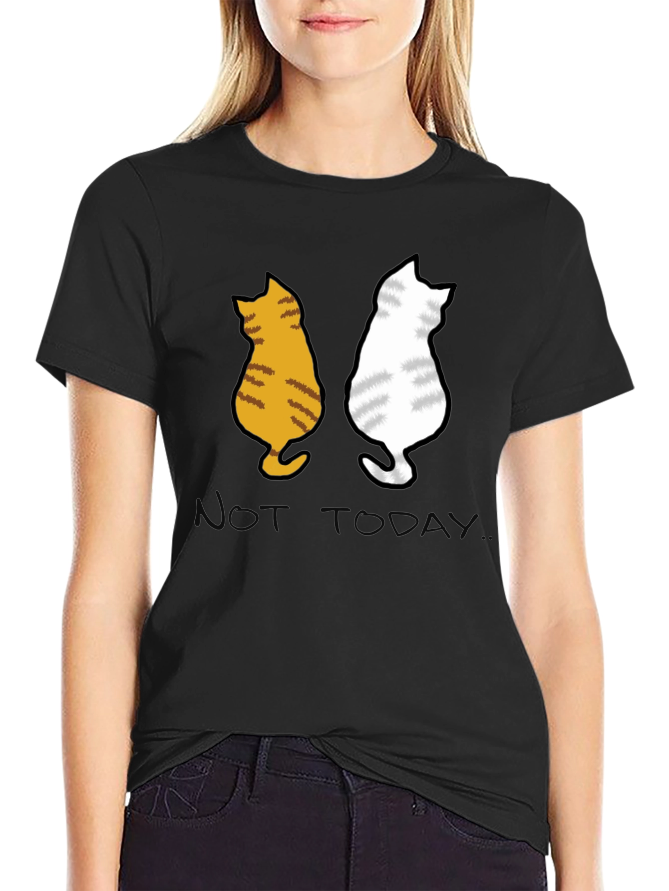 Black Two Cats 'Not Today' Graphic Tee view 2