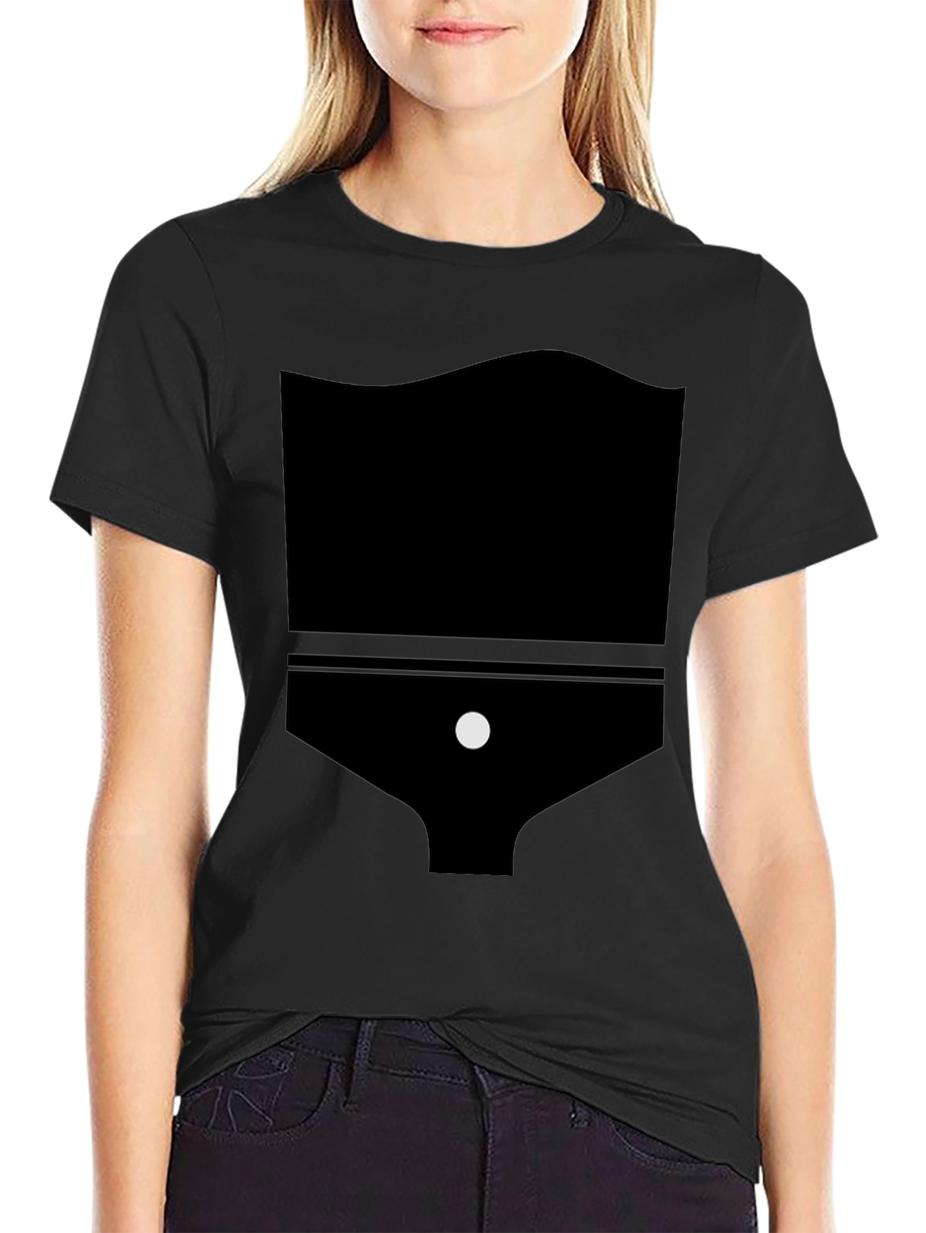 Black Abstract Graphic Black T-Shirt view 2