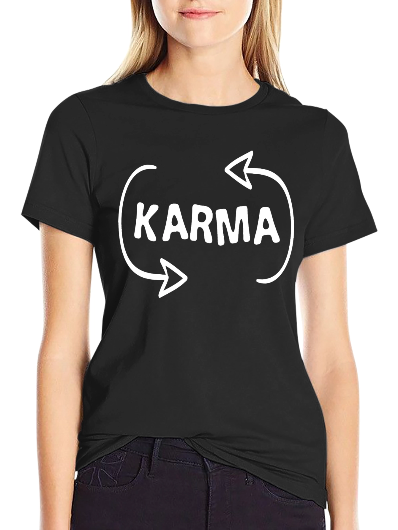 Black Karma T-Shirt -  Men's Black Cotton Graphic Tee view 2