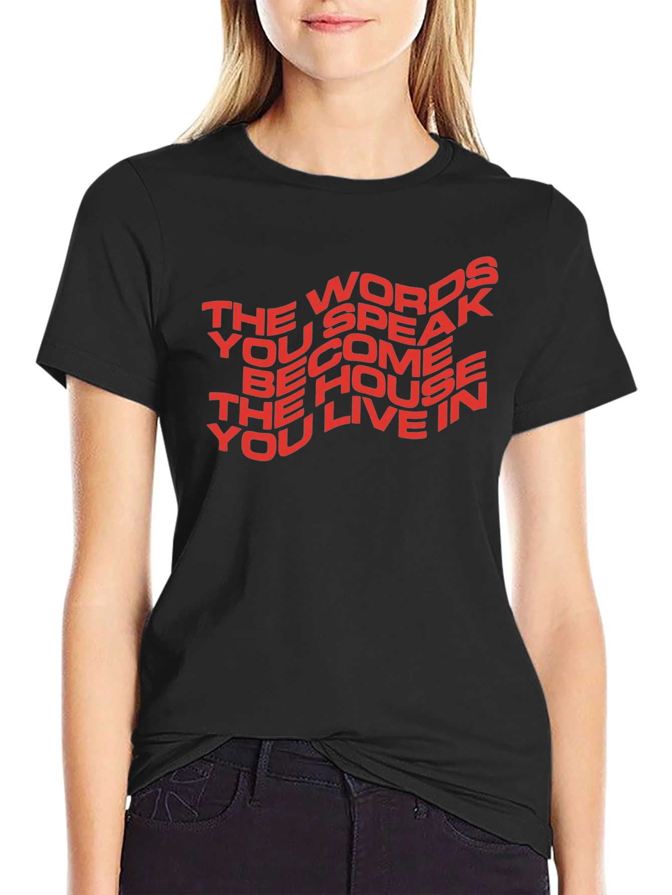 Black Motivational T-Shirt: The Words You Speak view 2