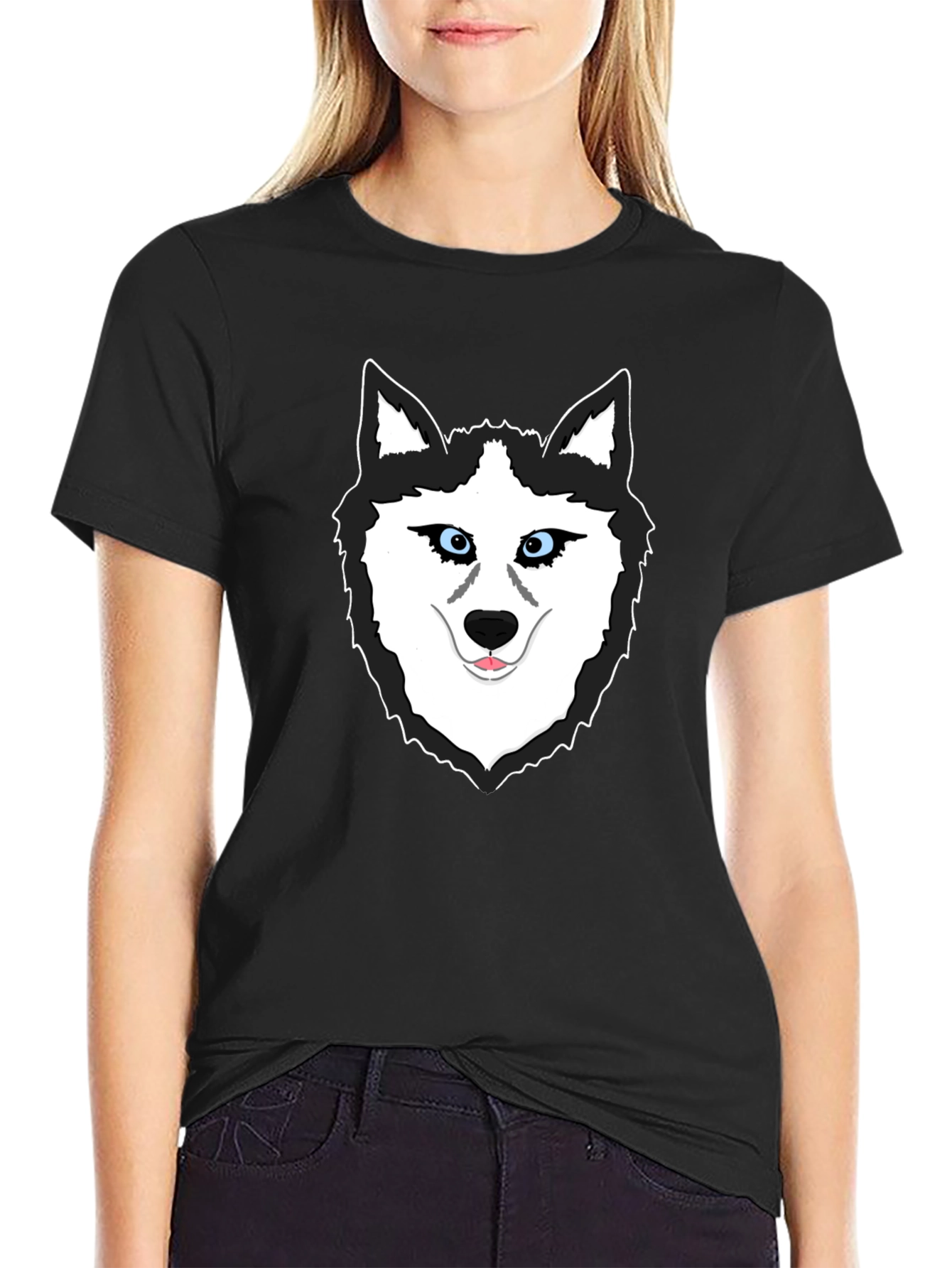 Black Cool Husky Graphic T-Shirt - Black view 2