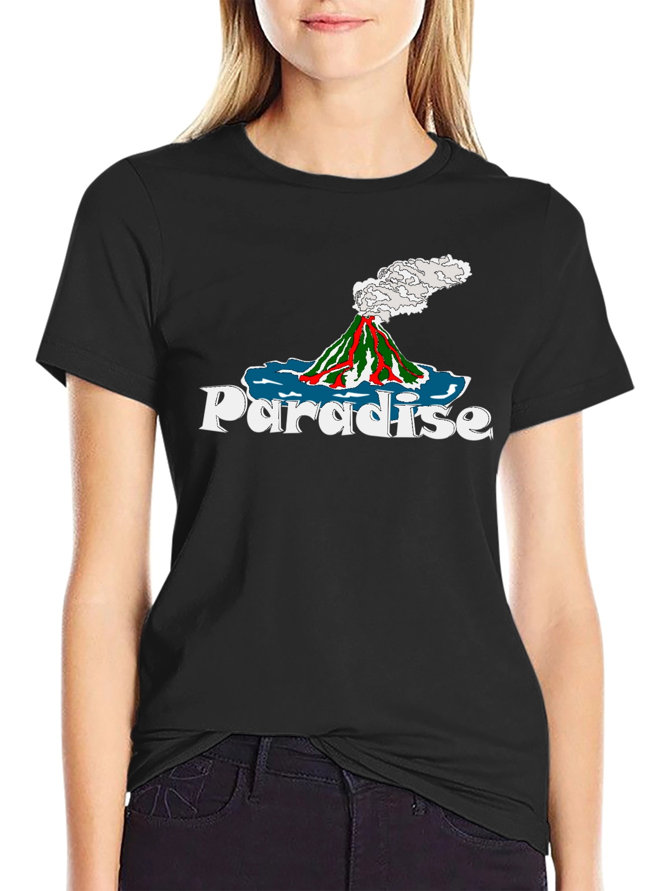 Black Paradise Volcano Graphic Tee - Island Style view 2