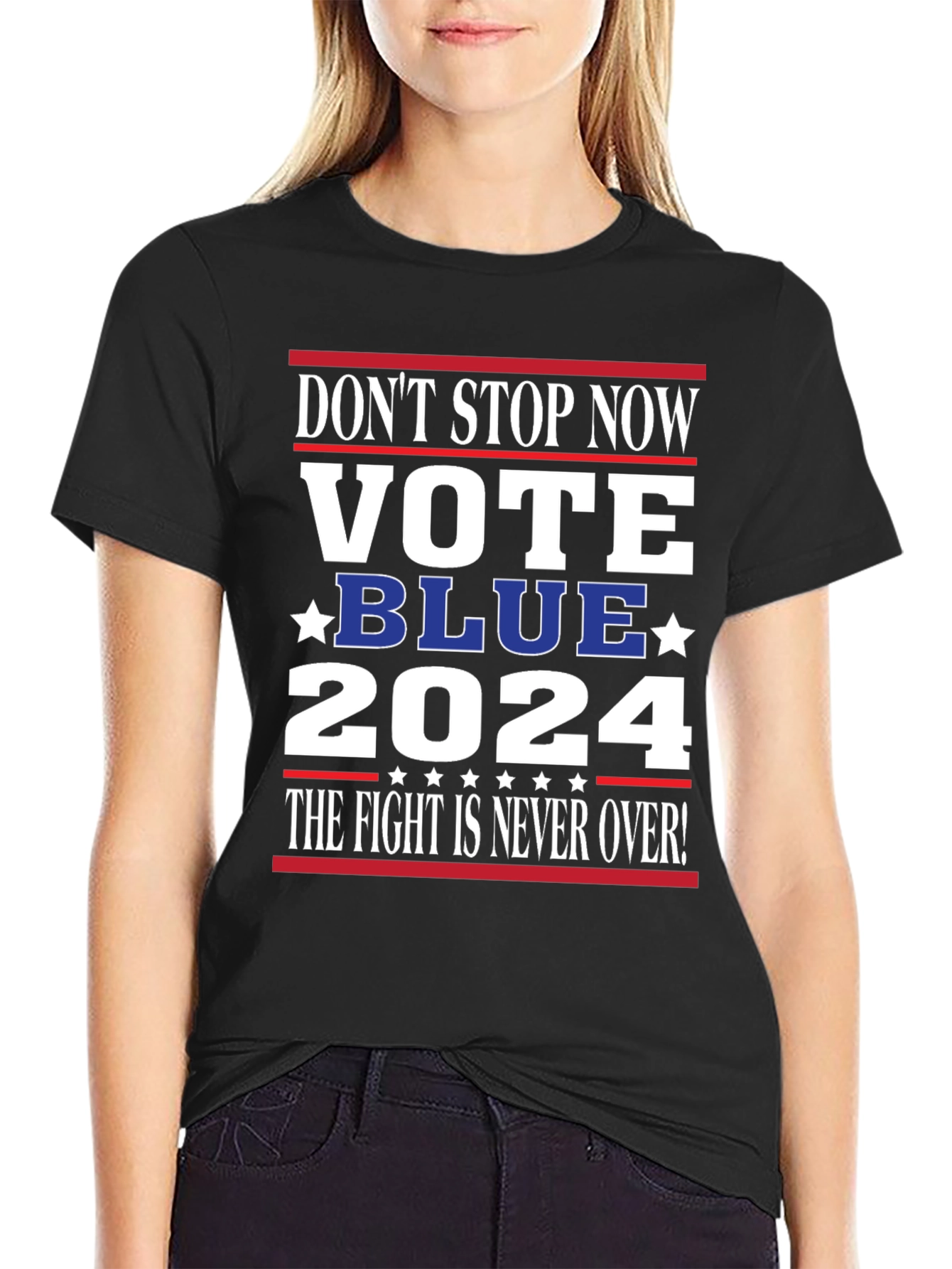 Black Vote Blue 2024 Political T-Shirt view 2