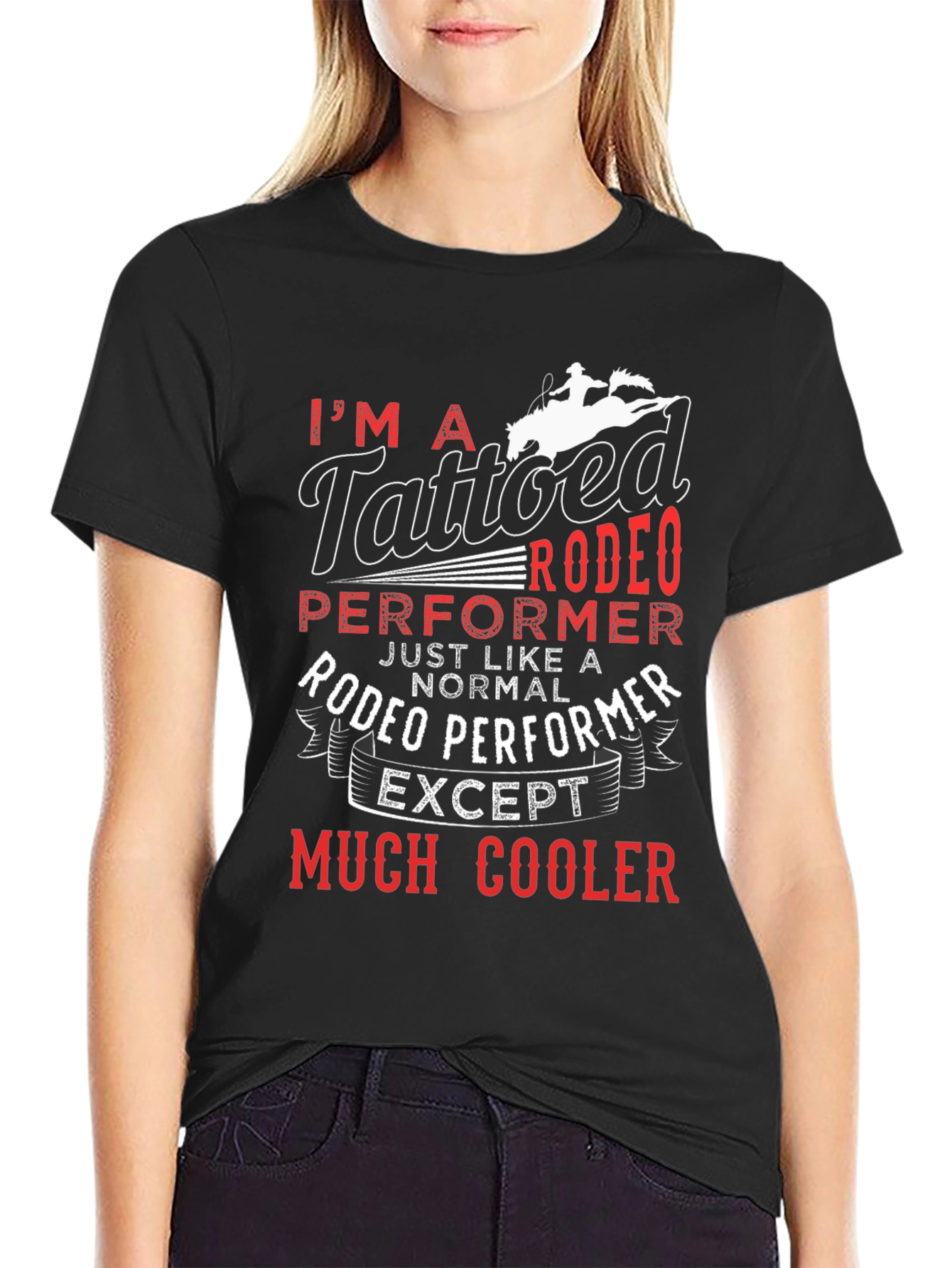 Black Tattooed Rodeo Performer Graphic Tee view 2