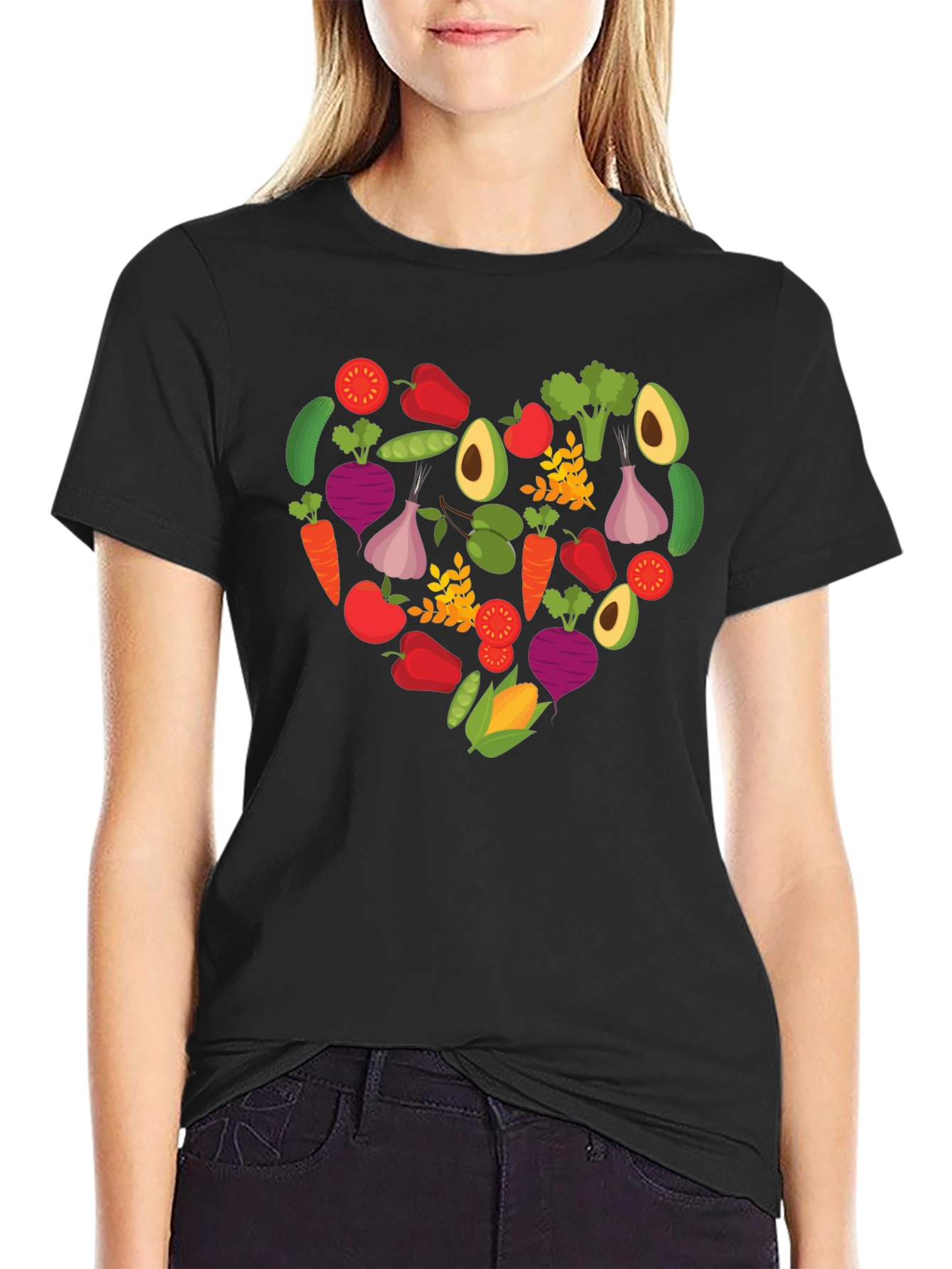 Vegan Heart T-Shirt - Love Veggies! - 2