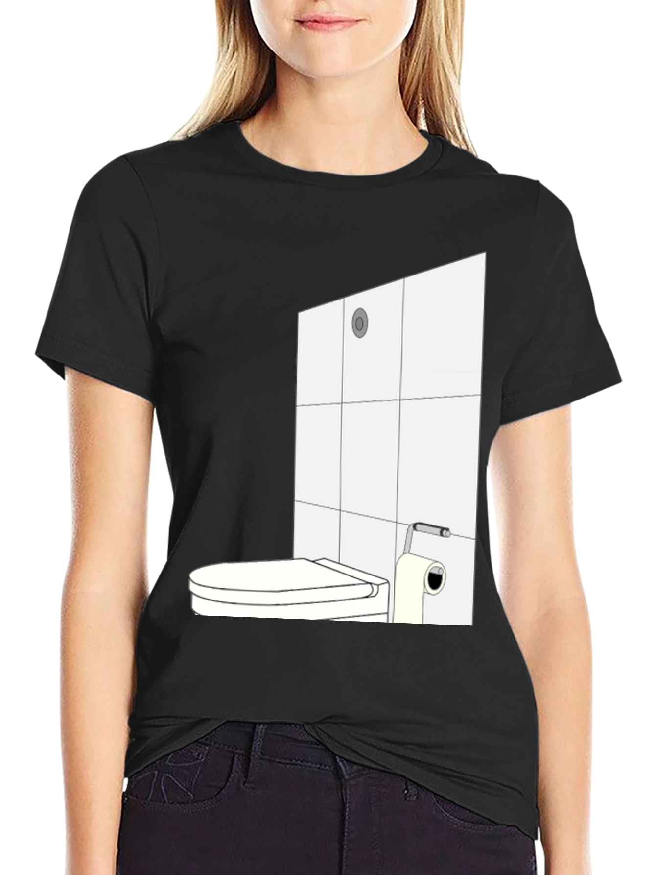 Black Toilet Humor T-Shirt - Black Graphic Tee view 2