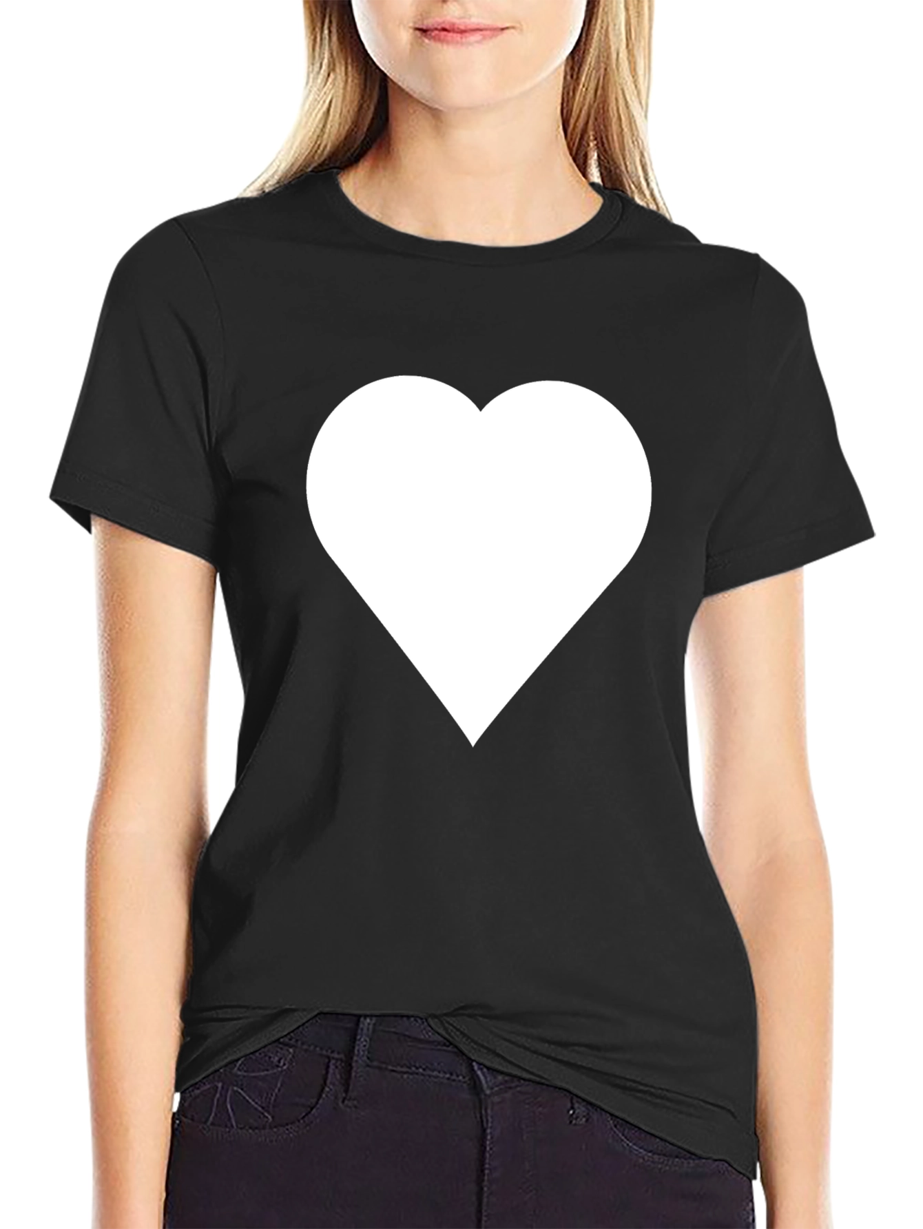 Black Heart Graphic T-Shirt - Black Casual Tee view 2