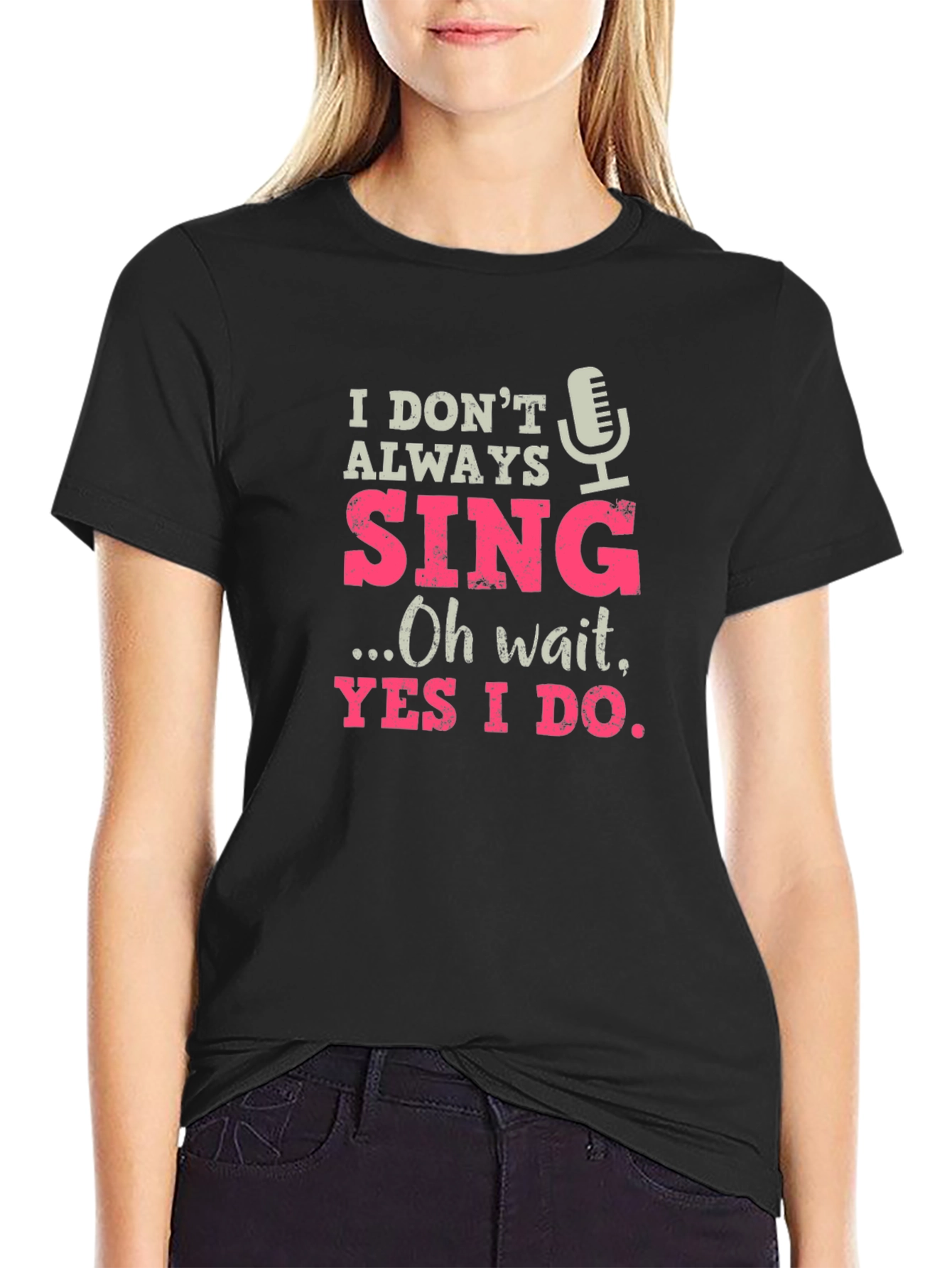 Black Singing Lover T-Shirt - Funny Singer Tee view 2