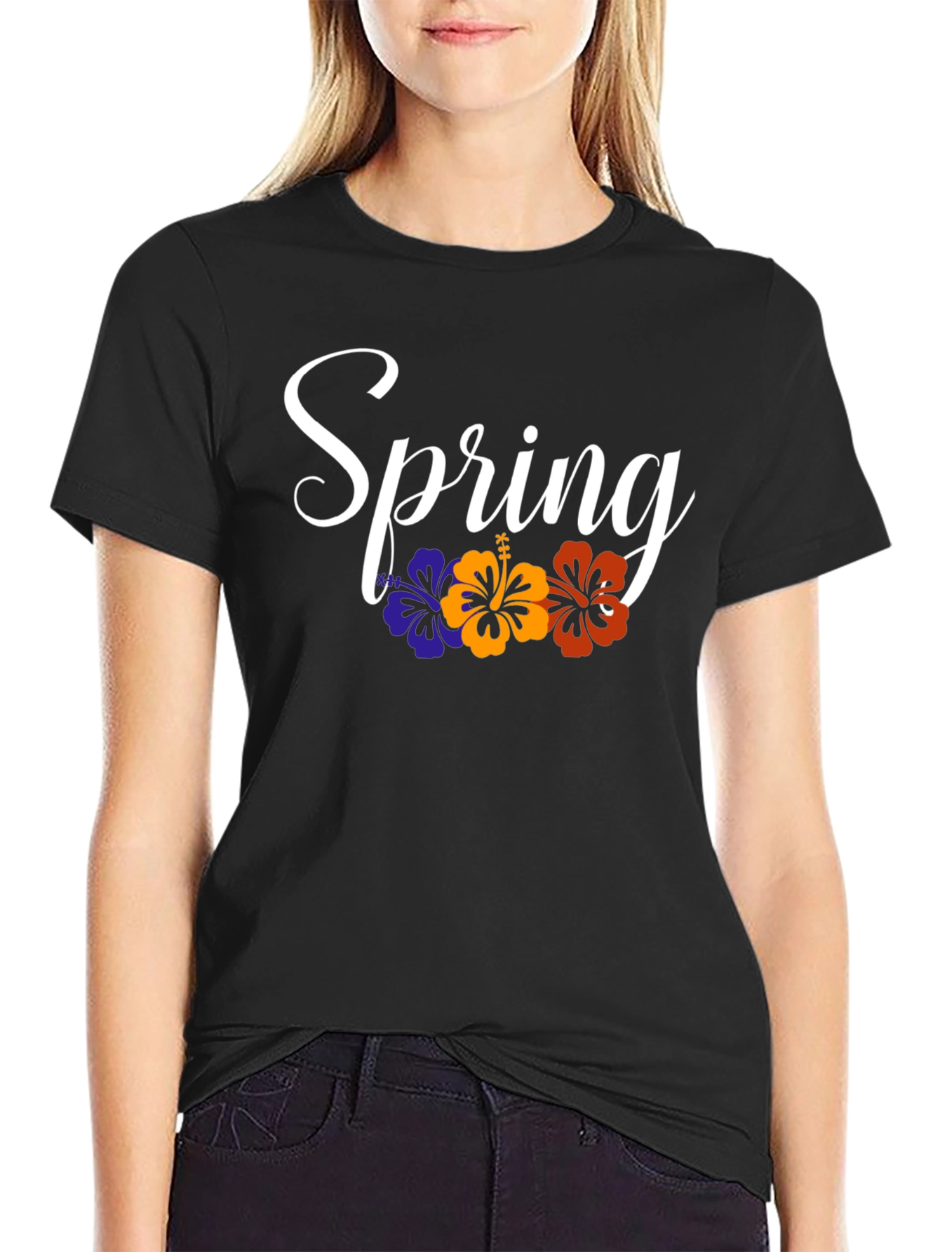 Black Spring Floral Graphic Tee - Men's Black T-Shirt view 2