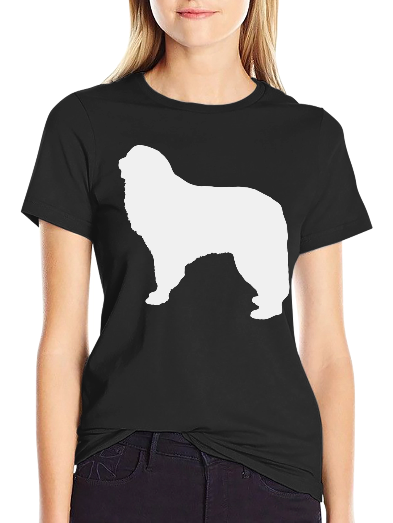 Black Dog Silhouette Black T-Shirt view 2