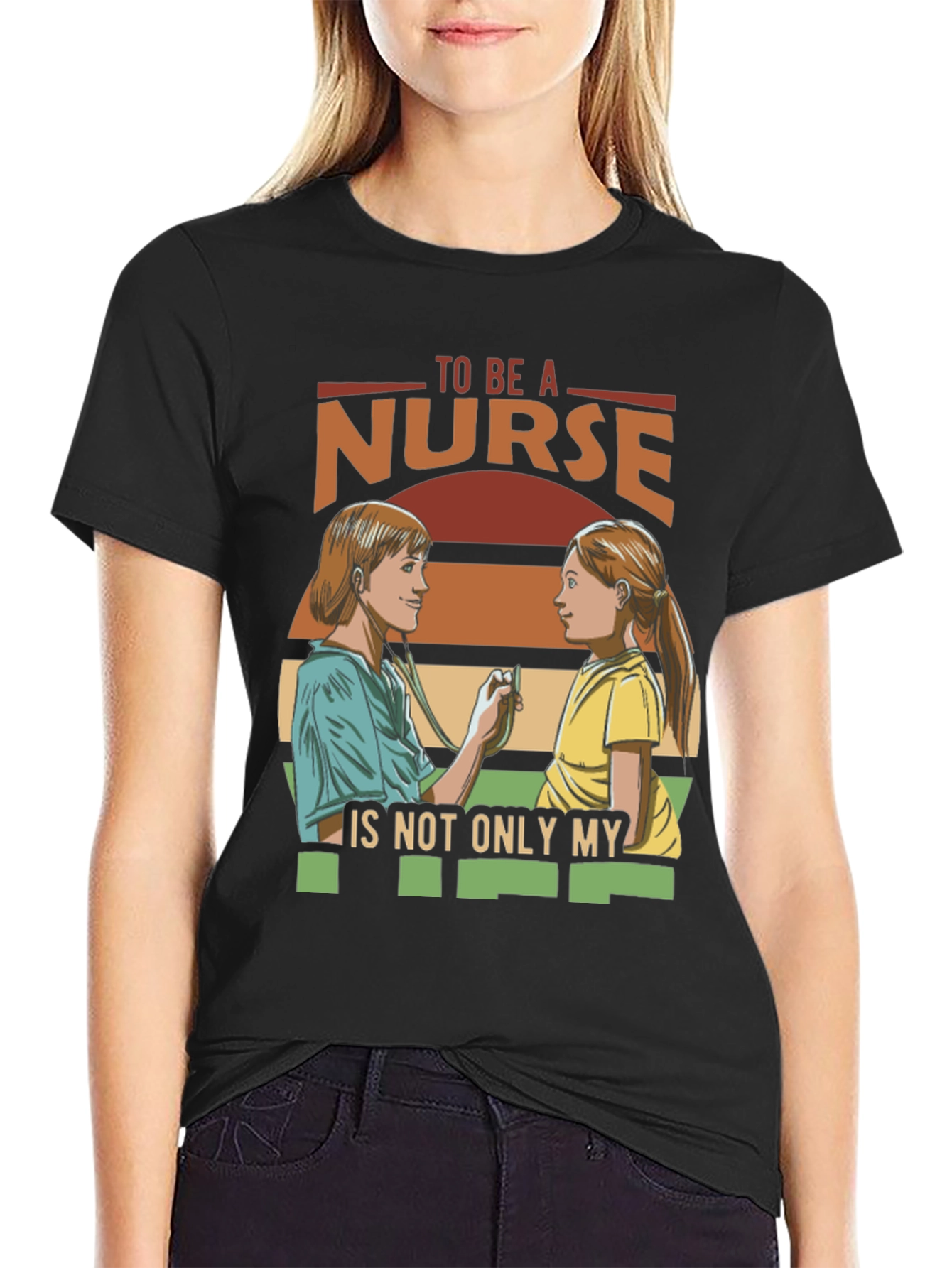 Black Nurse T-Shirt - To Be A Nurse My Vocation Tee view 2