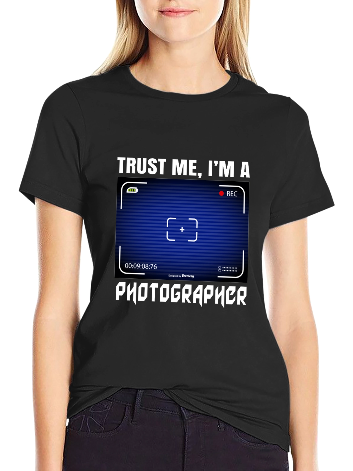 Black Trust Me I'm a Photographer Black T-Shirt view 2