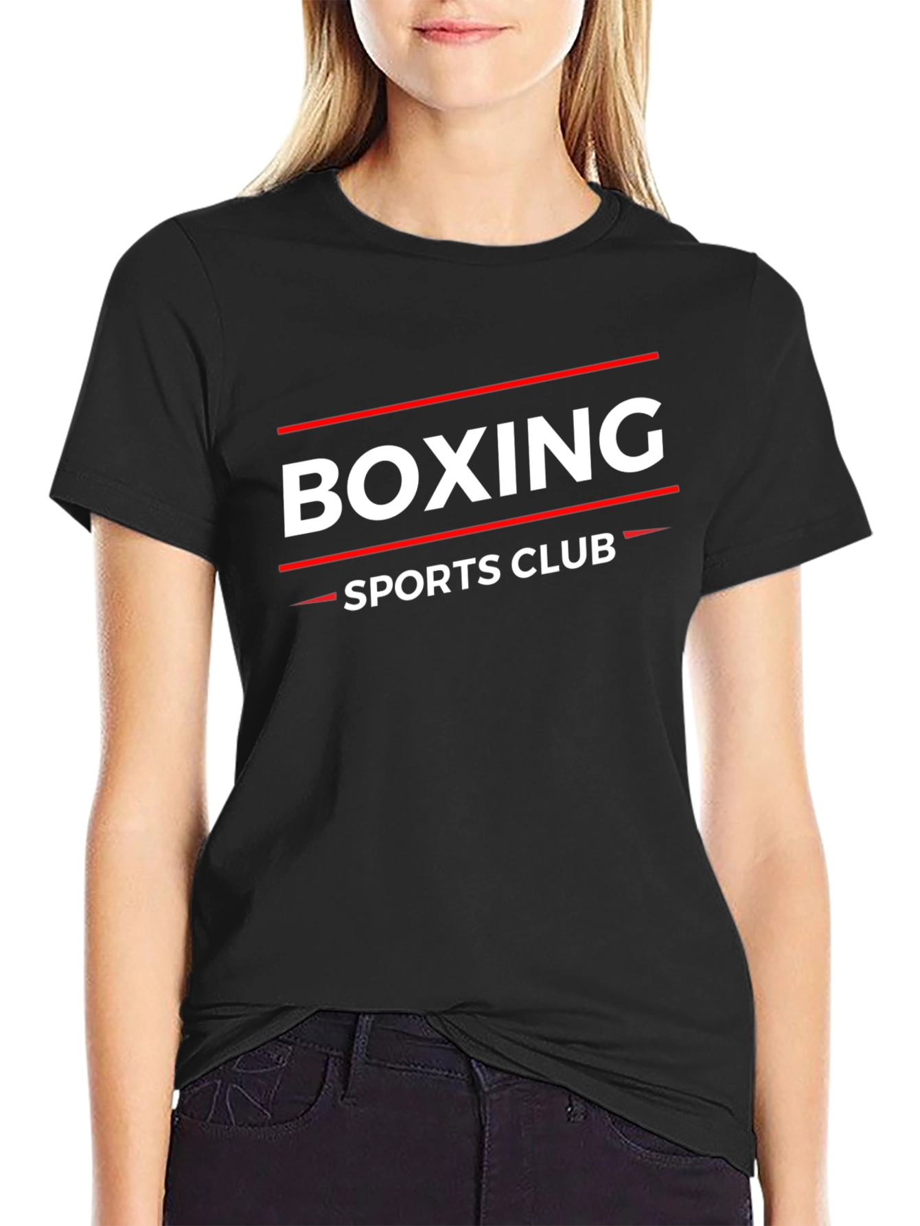 Black Boxing Sports Club Graphic T-Shirt - Black view 2