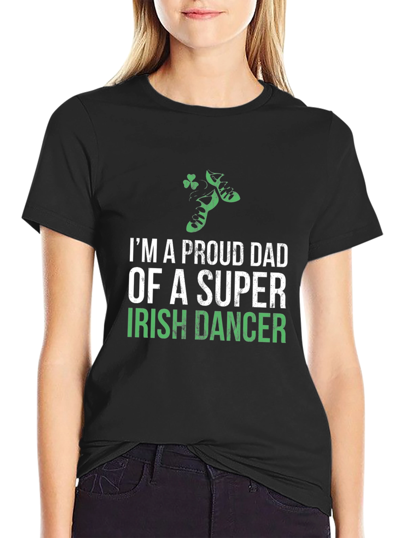 Black Proud Dad Irish Dancer T-Shirt - St. Patrick's Day view 2