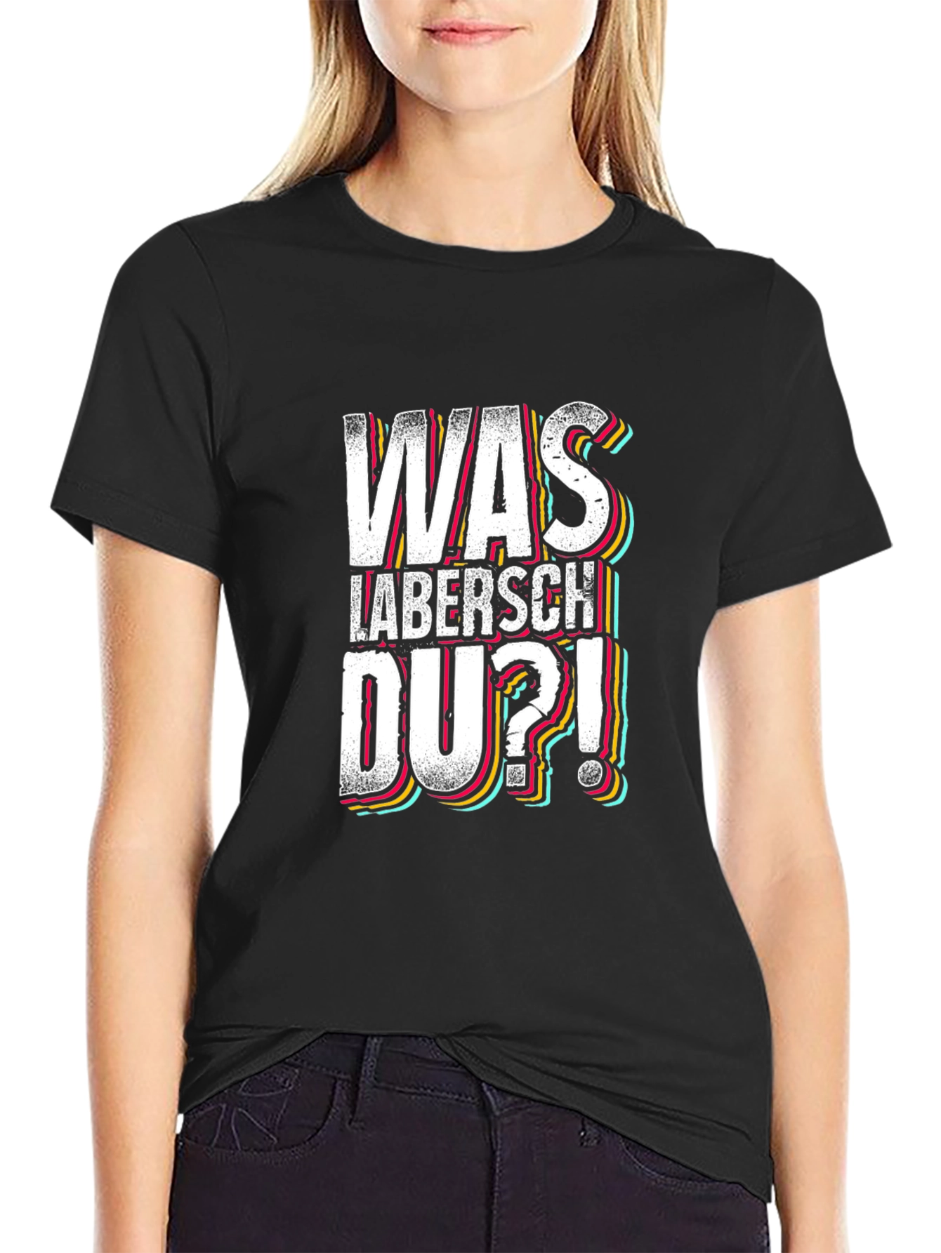 Black Was Labersch Du T-Shirt - Funny German Slogan view 2