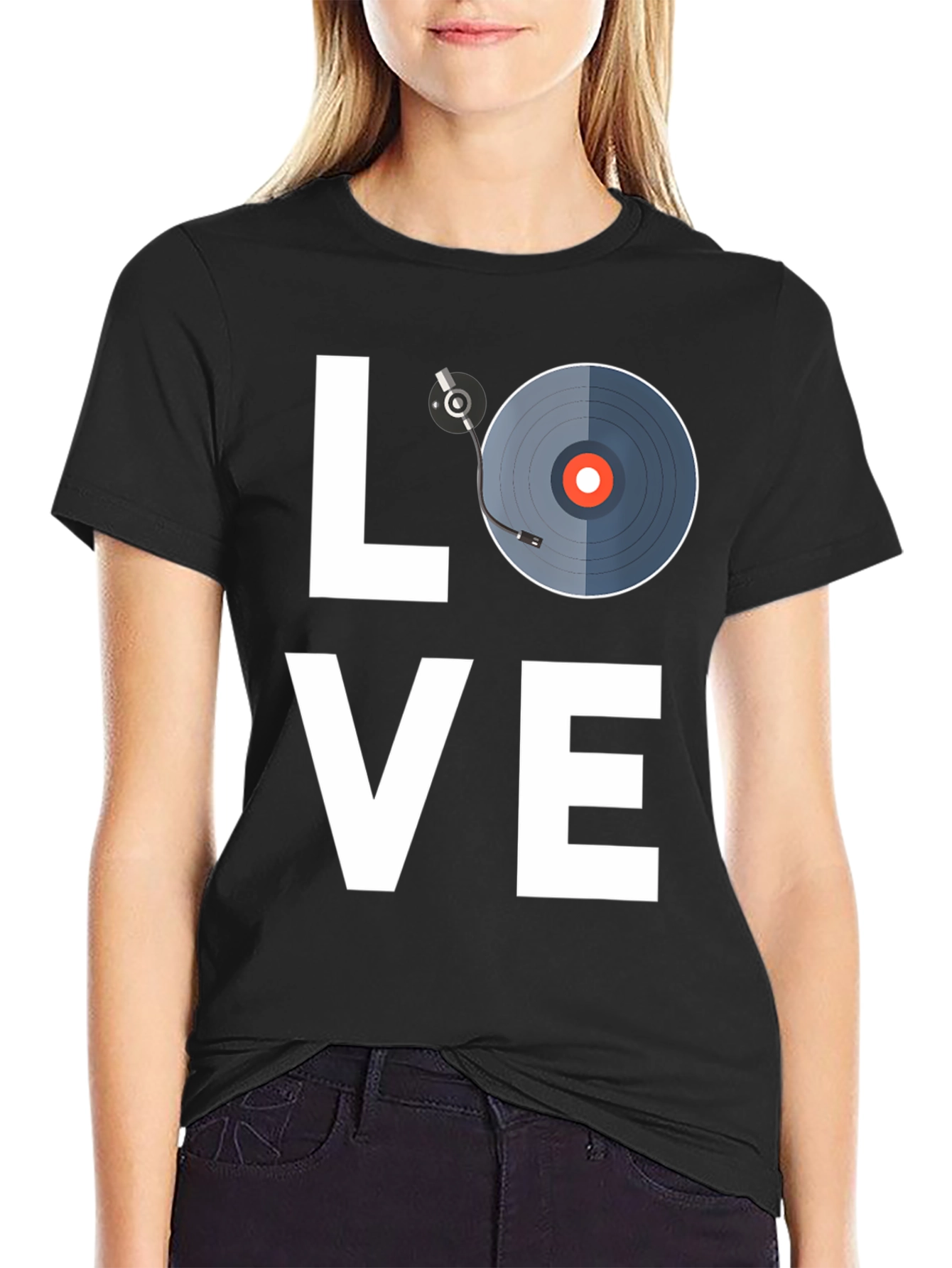 Black Love Music Black T-Shirt view 2