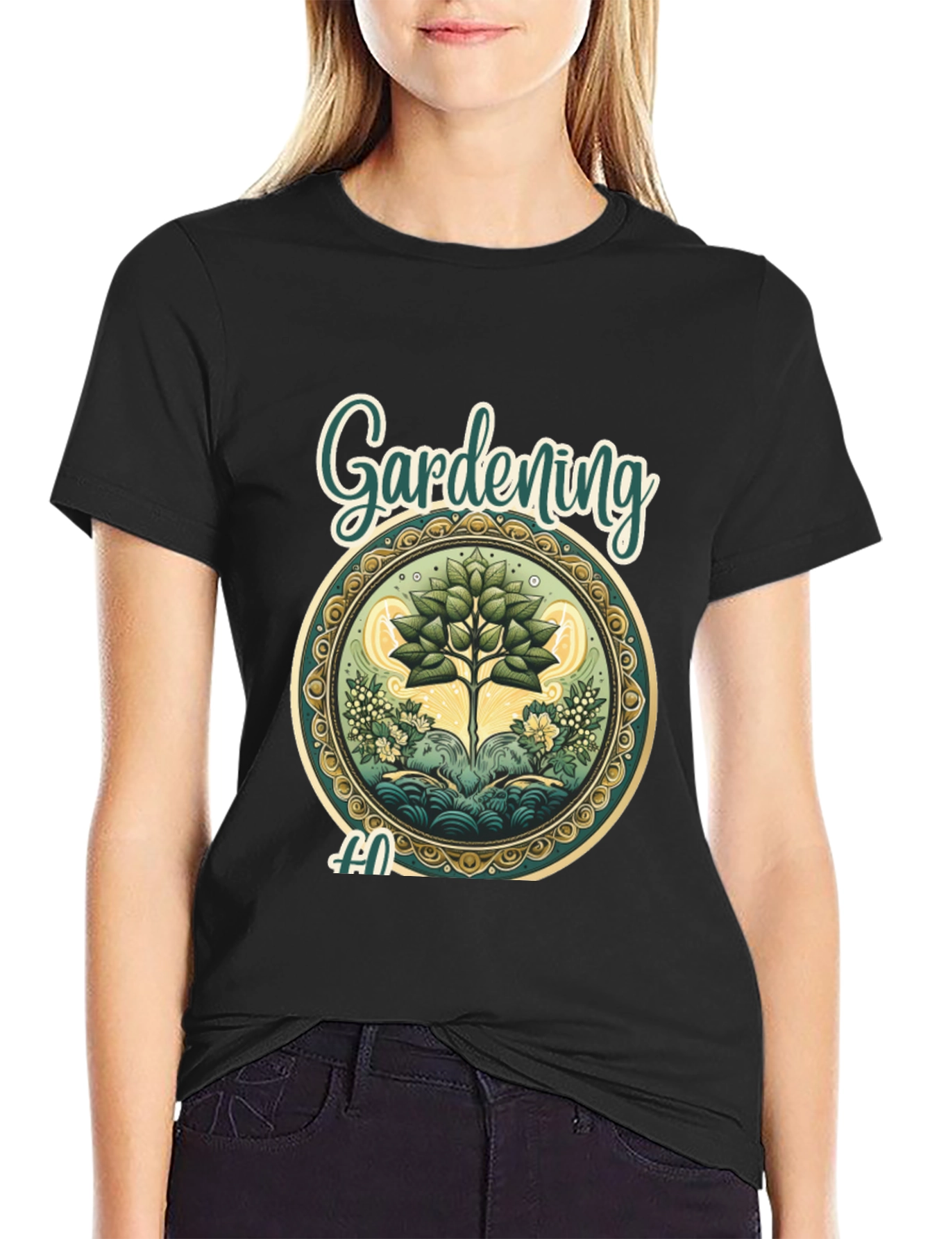 Black Gardening T-Shirt: Nature Lover's Tee view 2