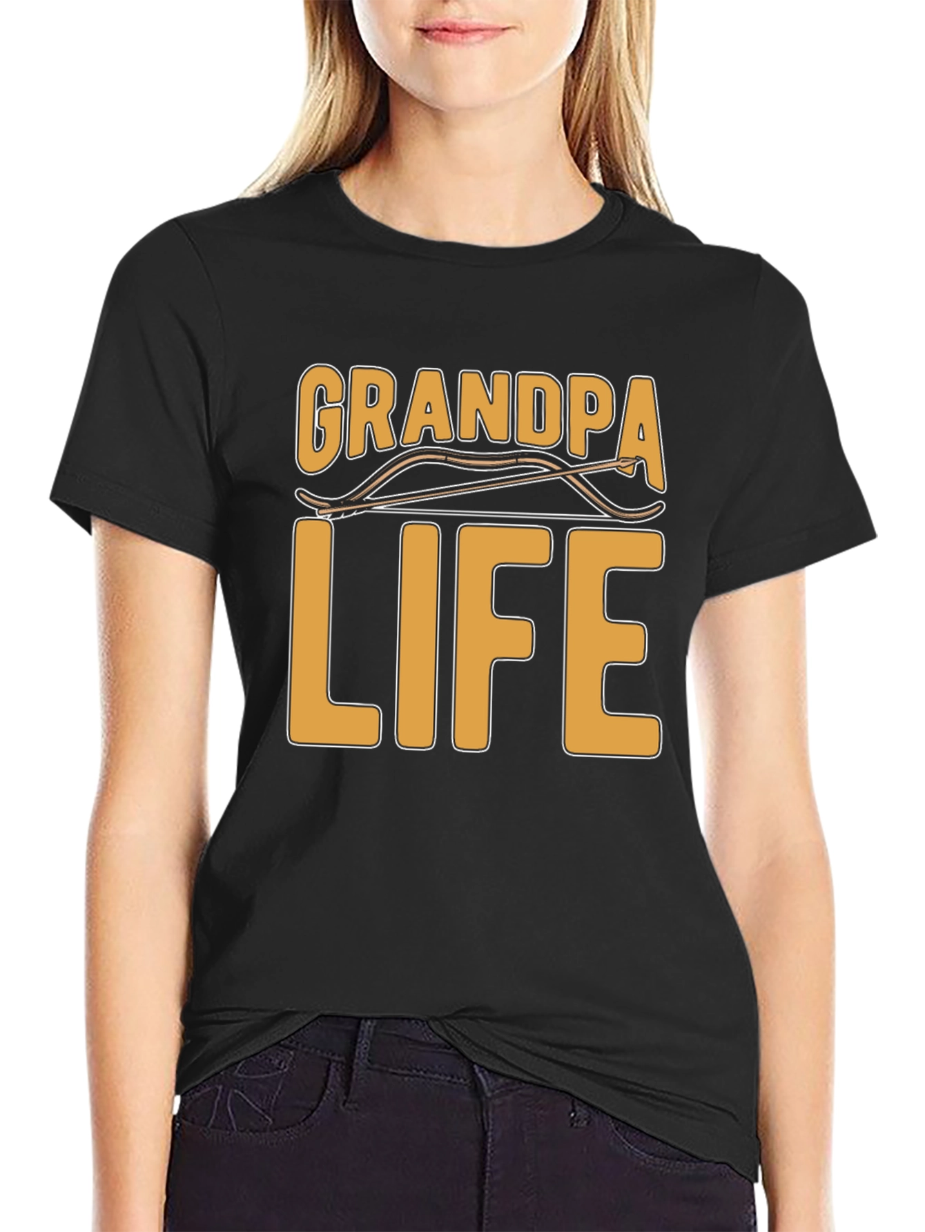 Grandpa Life Black T-Shirt, Archery Graphic Tee - 2