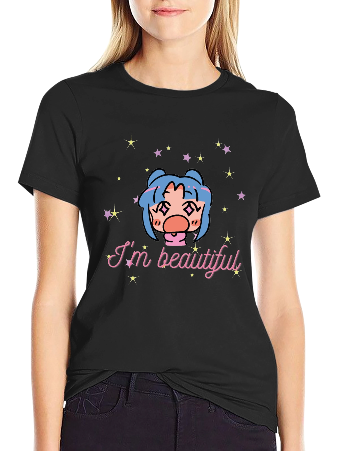 Black I'm Beautiful Graphic T-Shirt - Black view 2