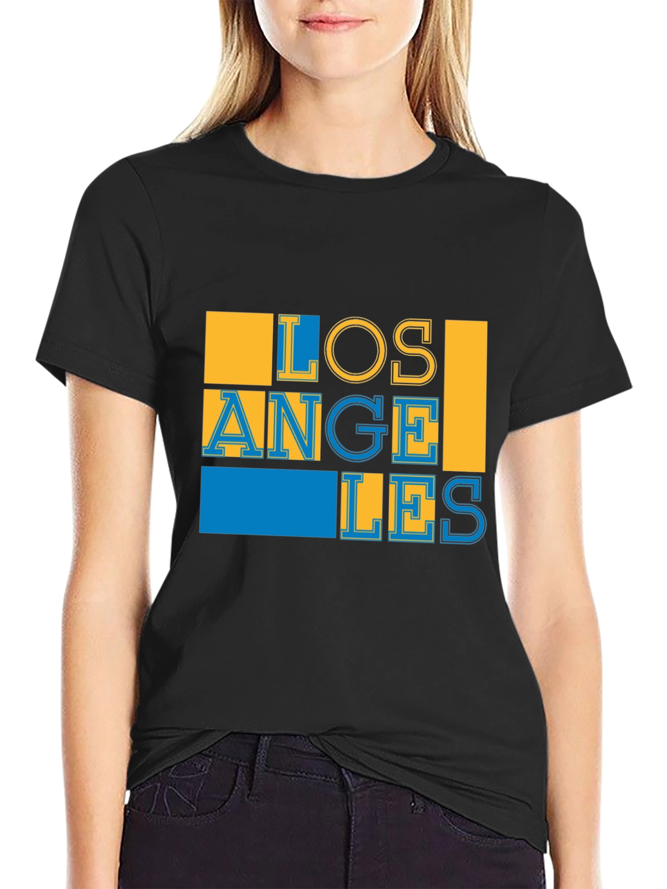 Black Los Angeles Graphic Print Black T-Shirt view 2