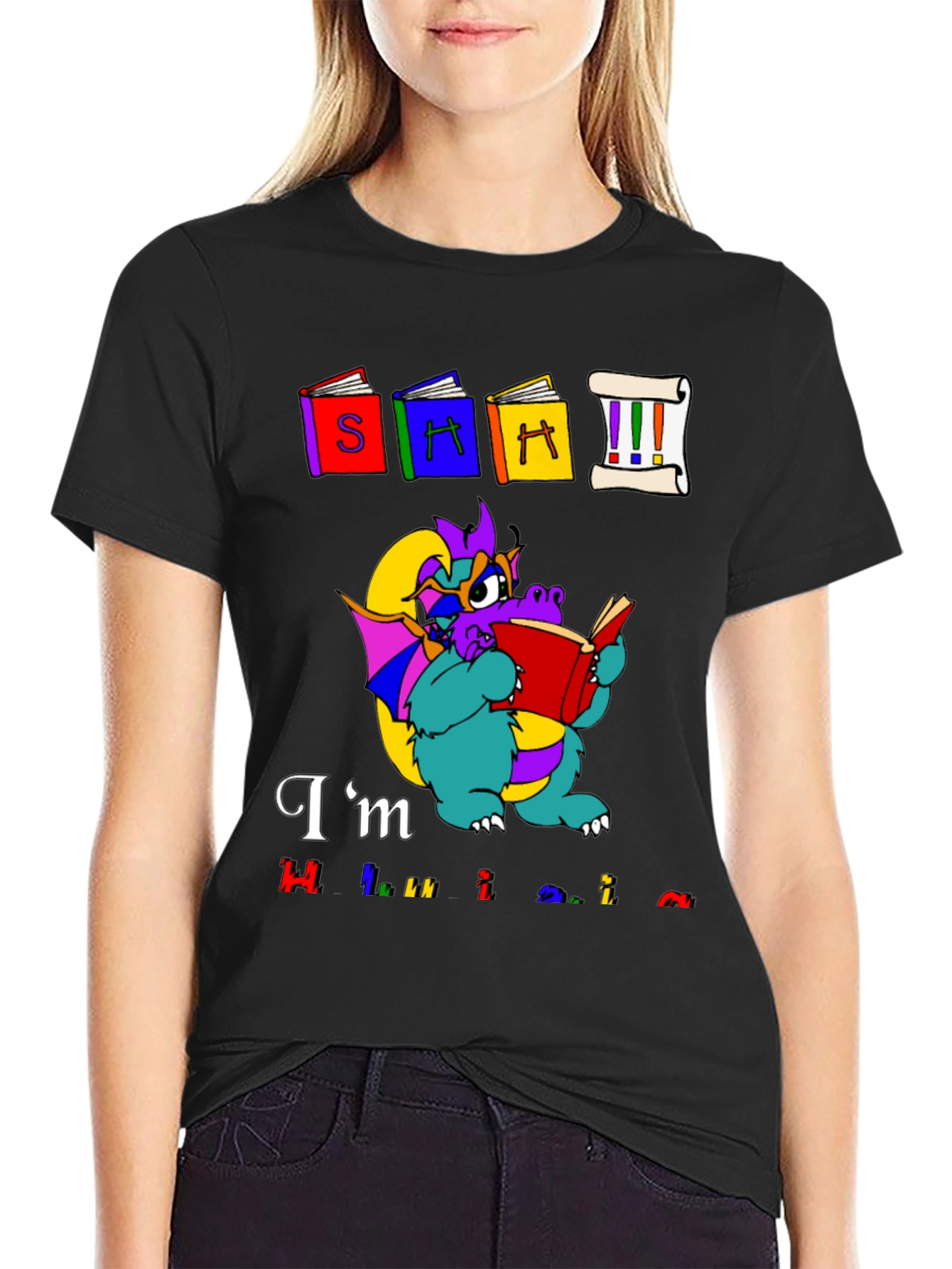 Black Book Dragon Graphic Tee - I'm Hilarious T-Shirt view 2