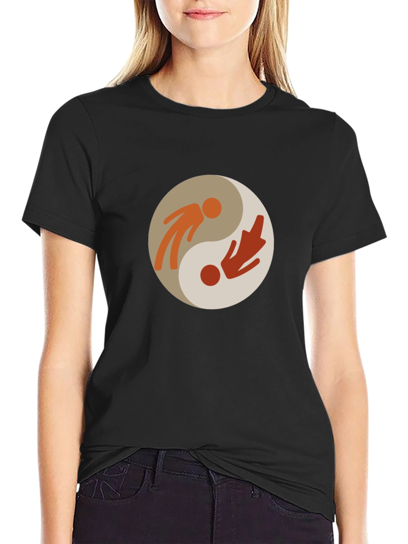 Black Yin Yang Balance T-Shirt - Harmony & Style view 2