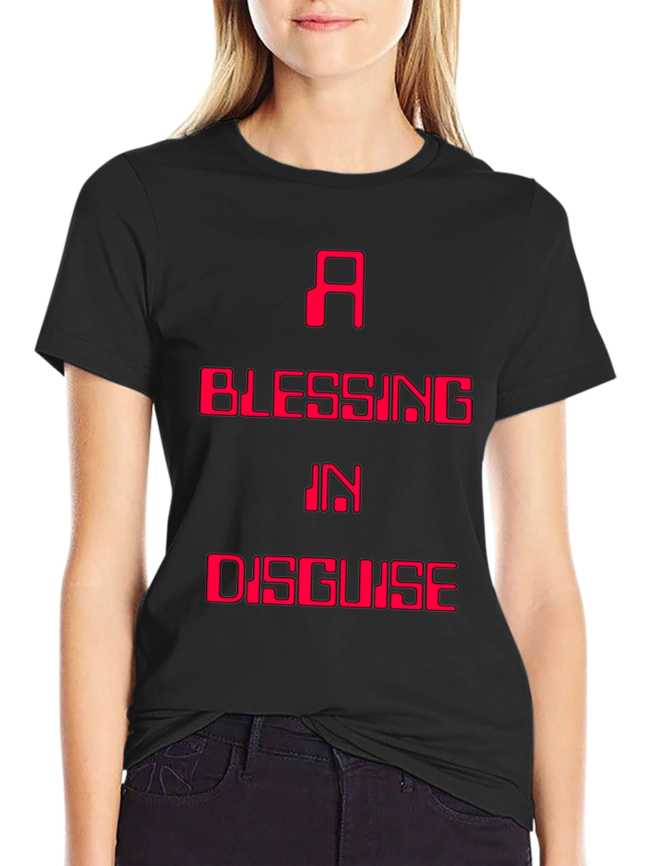 Black A Blessing in Disguise Graphic T-Shirt view 2