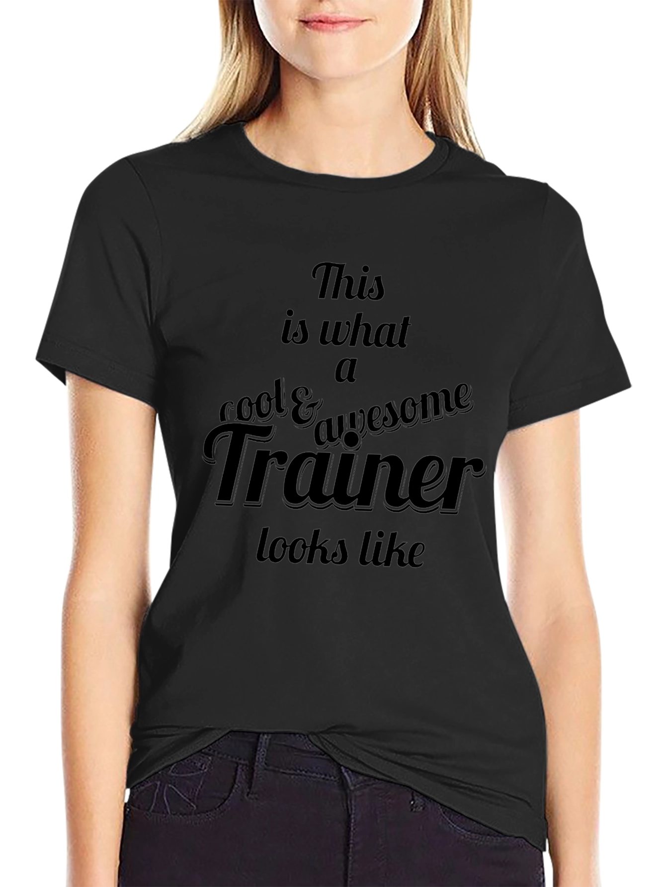 Black Cool Trainer Graphic Tee - Black Casual T-Shirt view 2