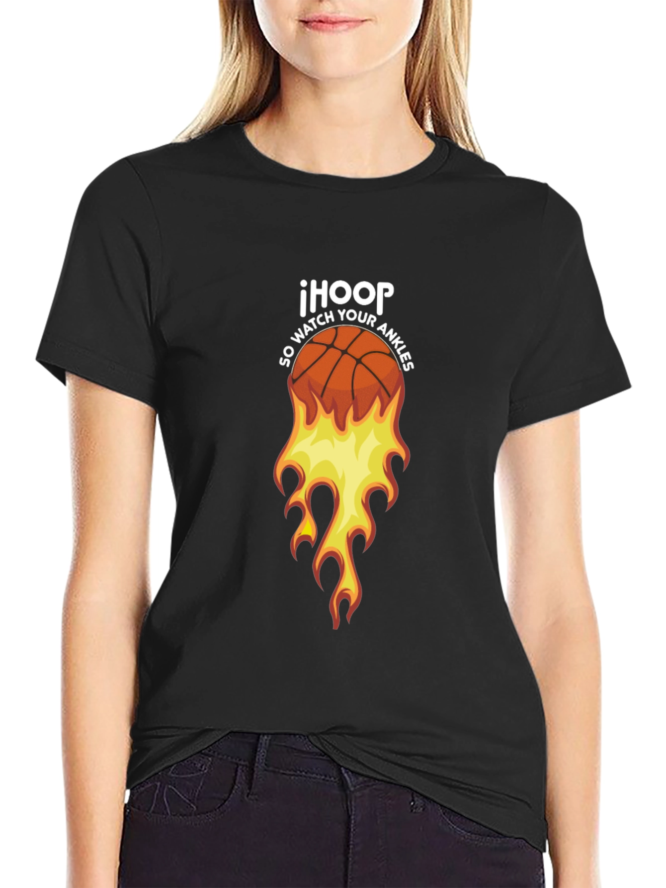 Black IHOOP Basketball Graphic Tee - So Watch Your Ankles! view 2