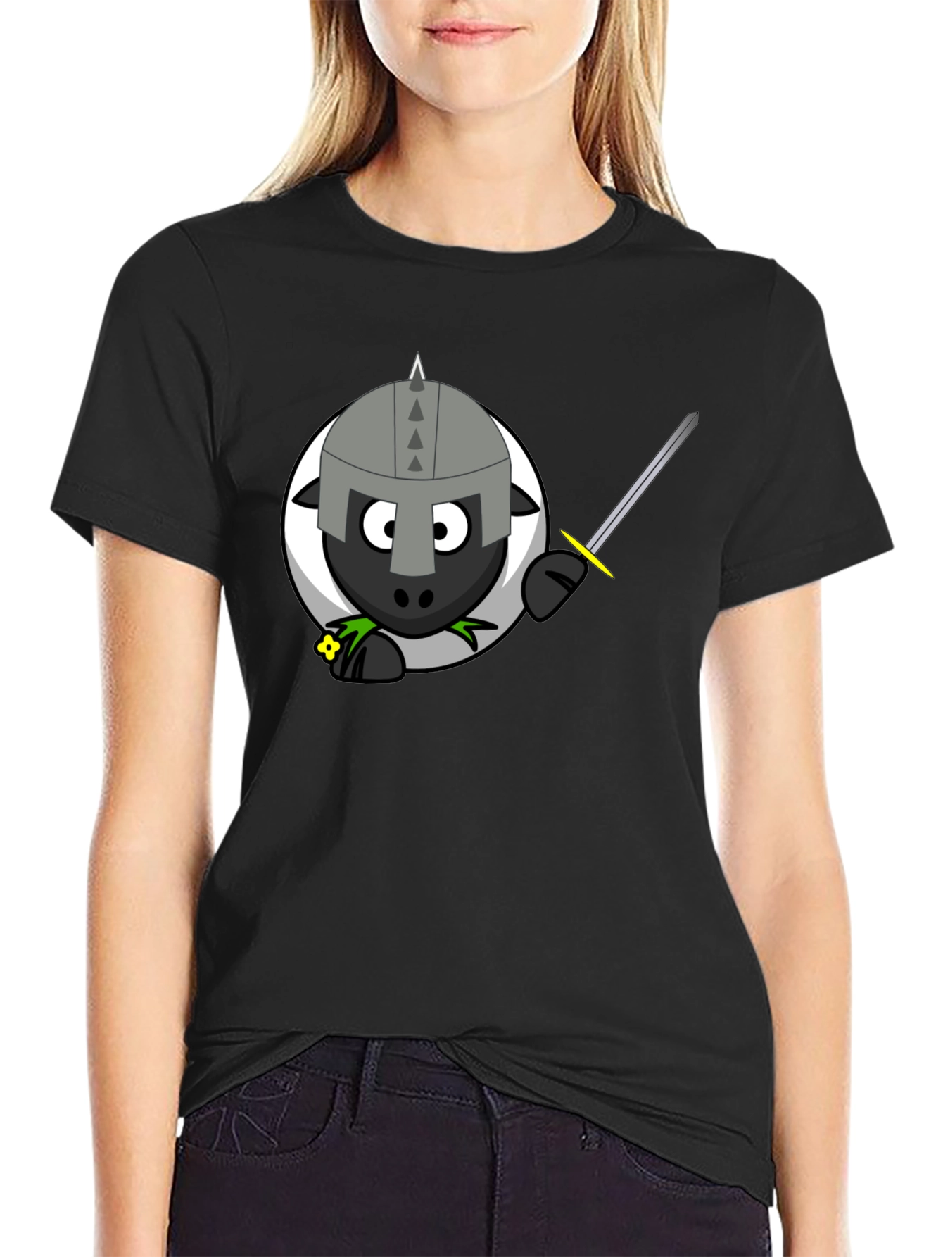 Black Knight Sheep Graphic T-Shirt view 2