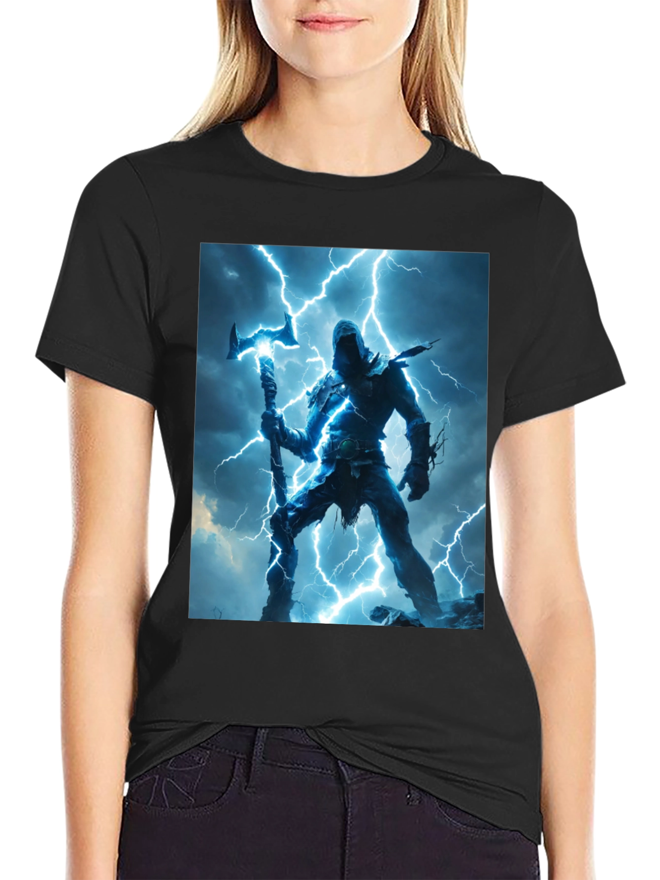 Black Lightning Warrior Graphic Tee view 2