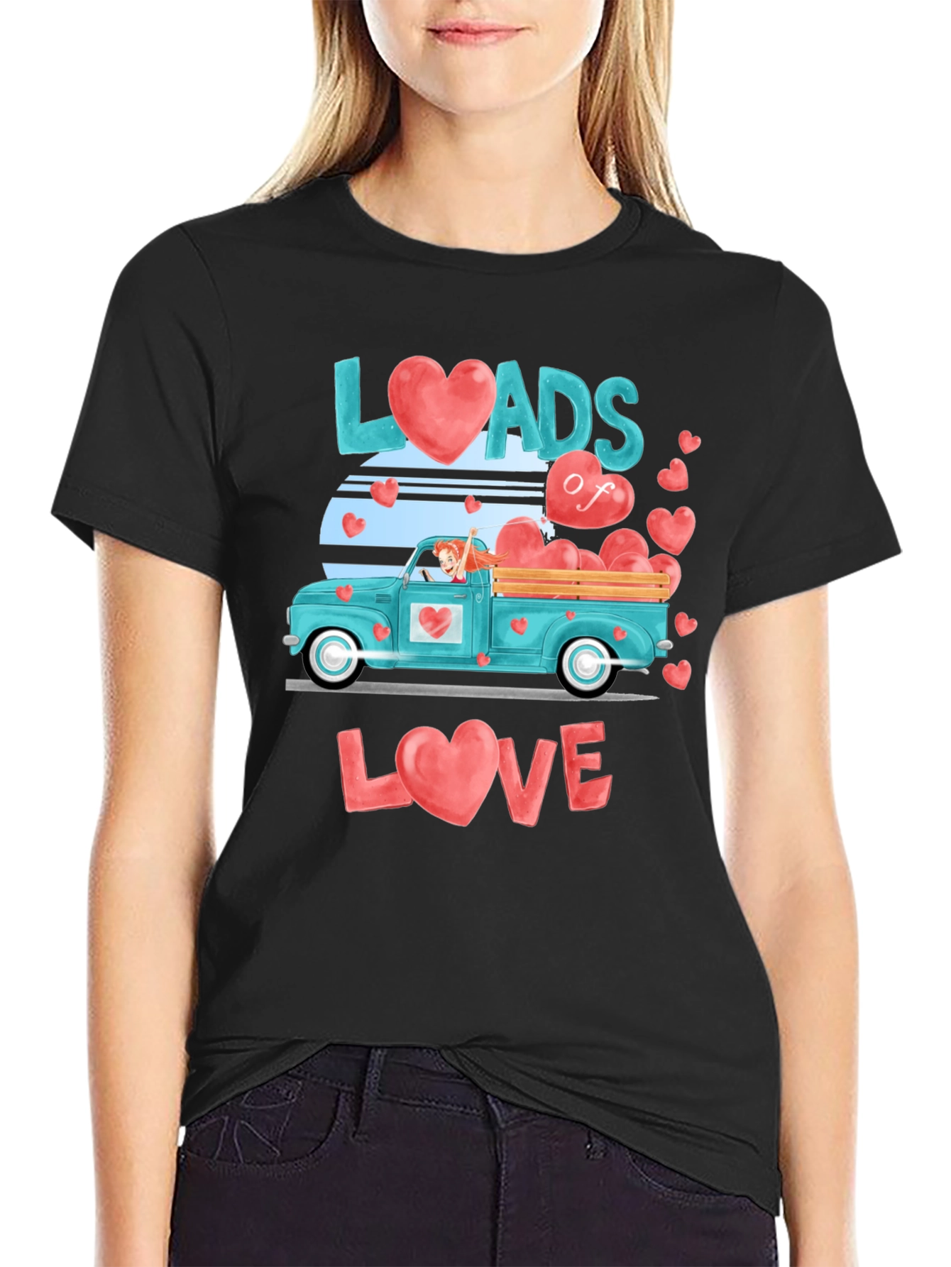 Black Loads of Love Valentine's Day Graphic Tee view 2