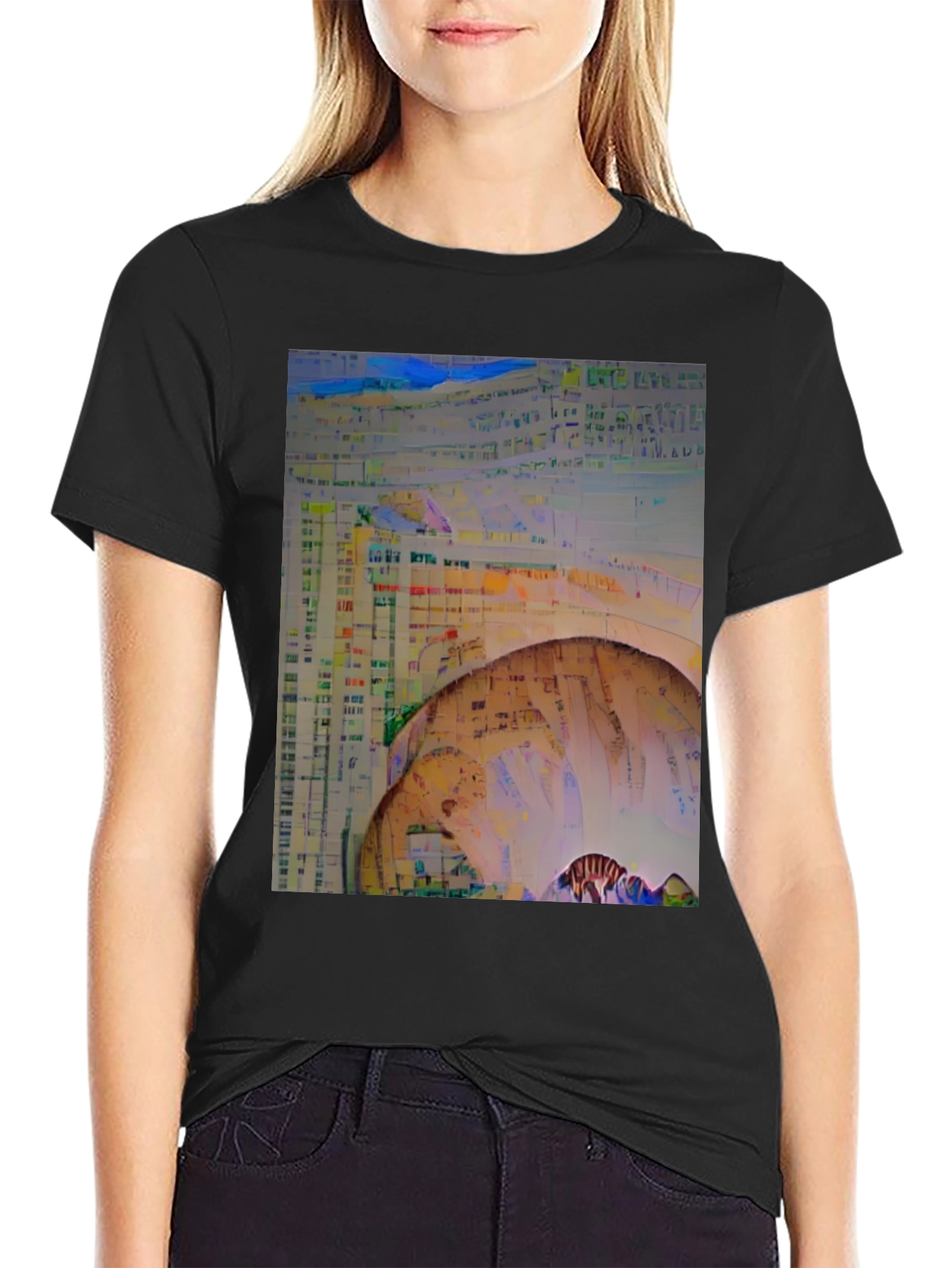 Black Abstract Art Black T-Shirt view 2