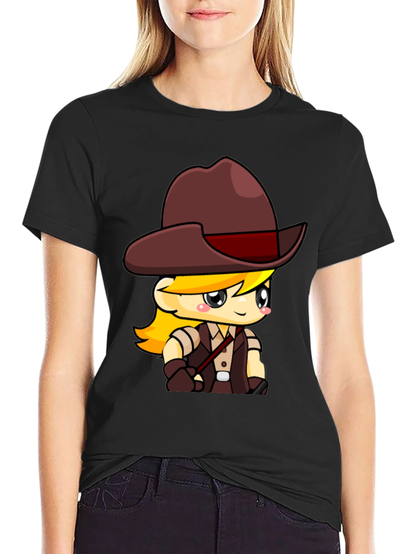 Black Cartoon Explorer T-Shirt - Black view 2
