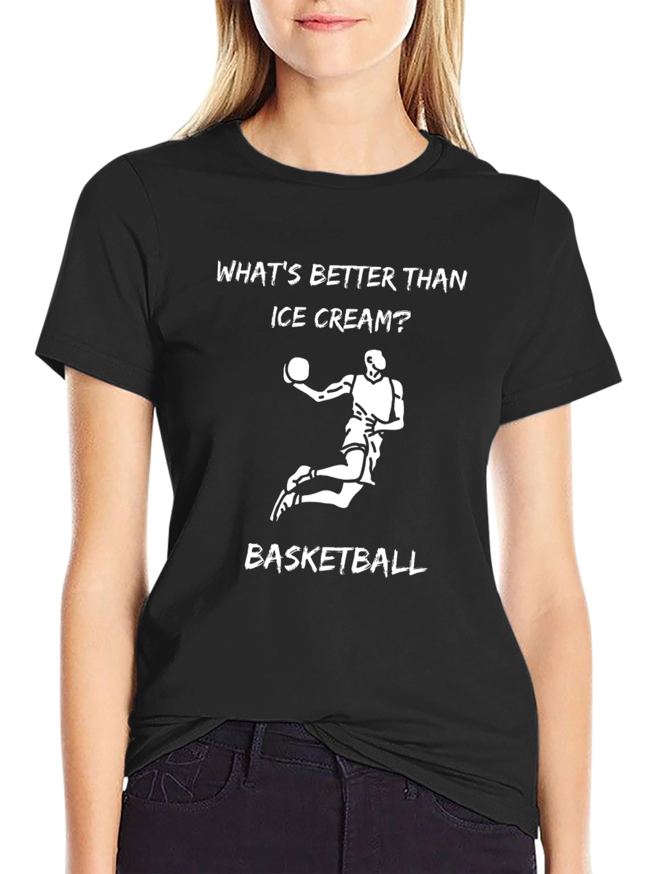 Black Basketball is Better Than Ice Cream T-Shirt view 2