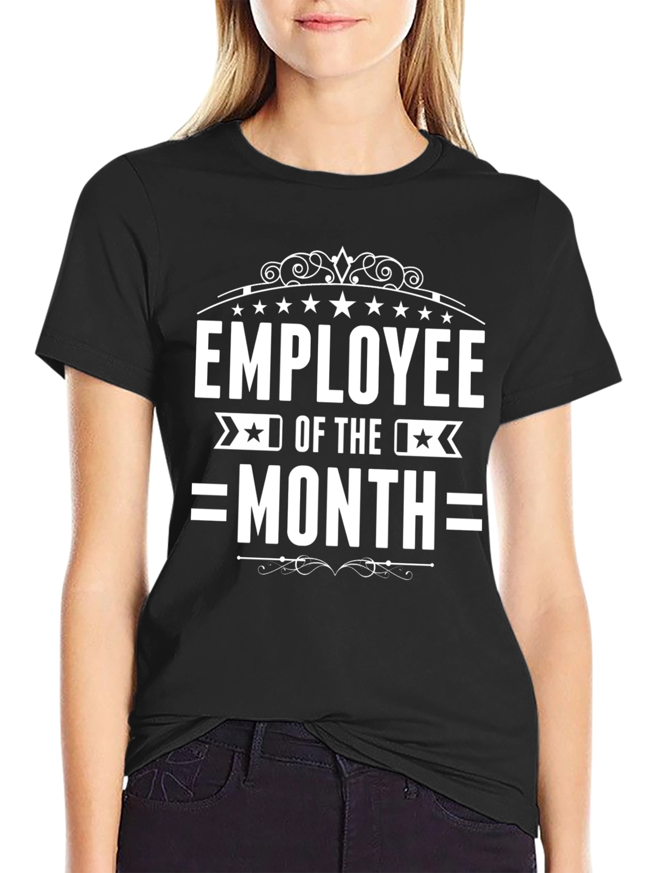 Black Employee of the Month Black Graphic Tee view 2