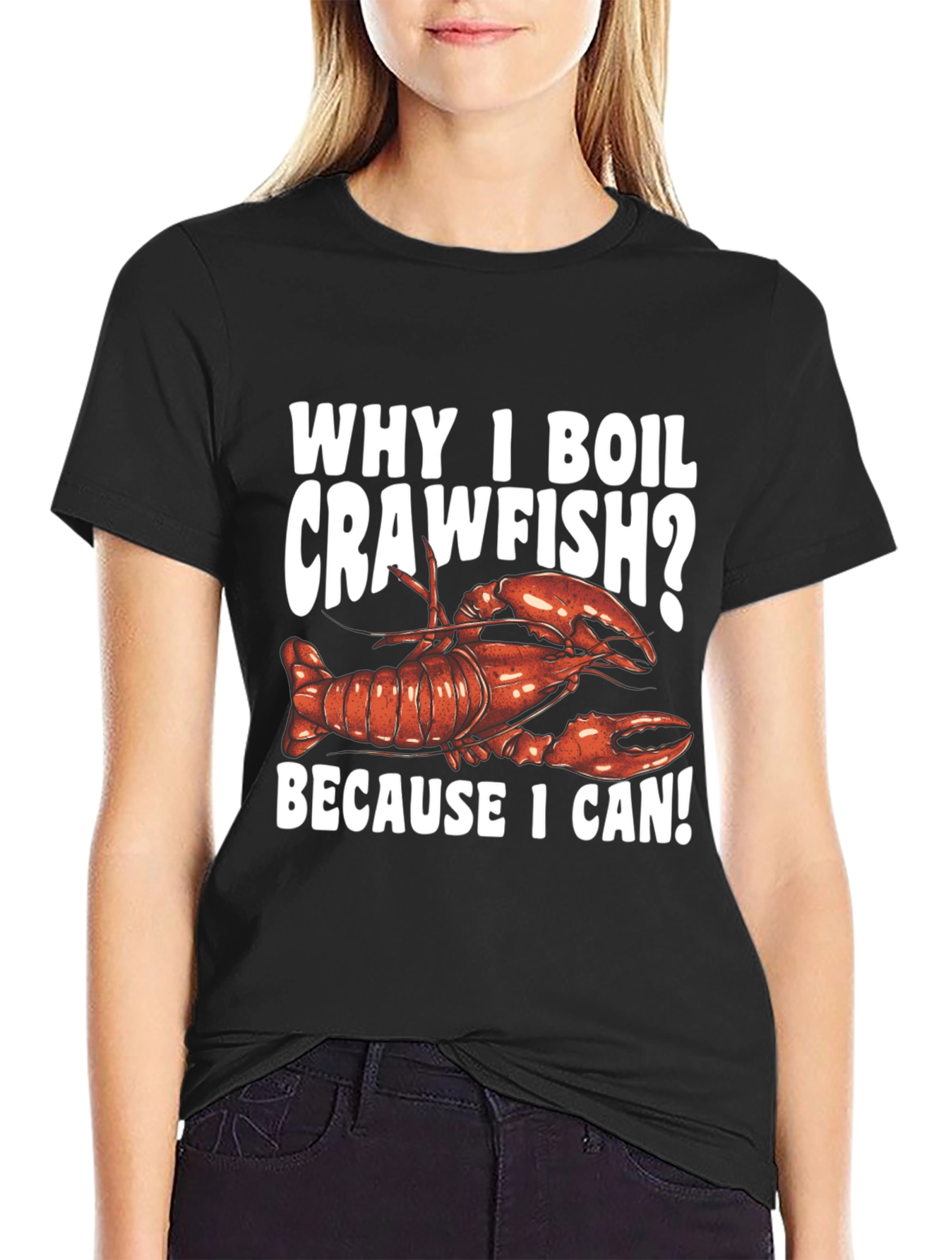 Black Crawfish Boil T-Shirt - Because I Can! view 2