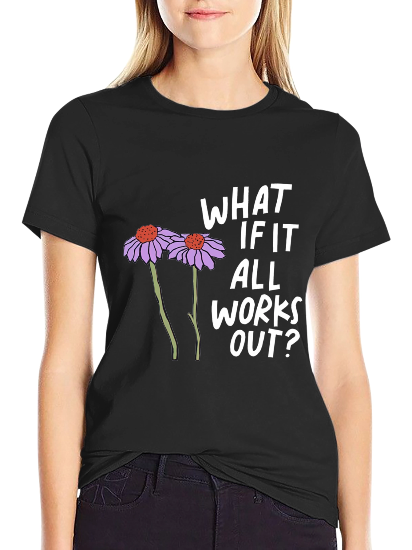 Black What If It All Works Out? Graphic Tee view 2