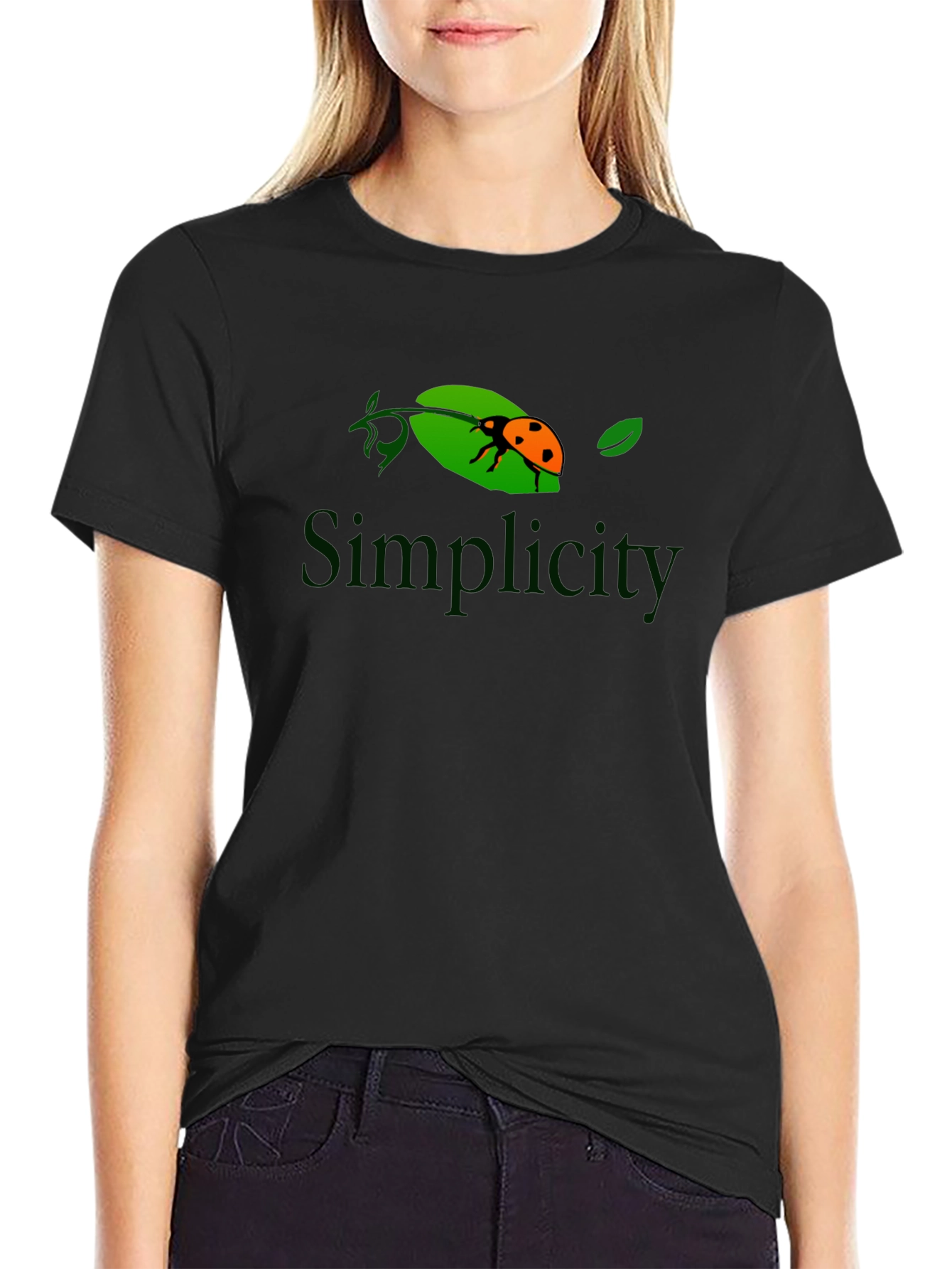 Simplicity Ladybug Graphic Tee - Black - 2