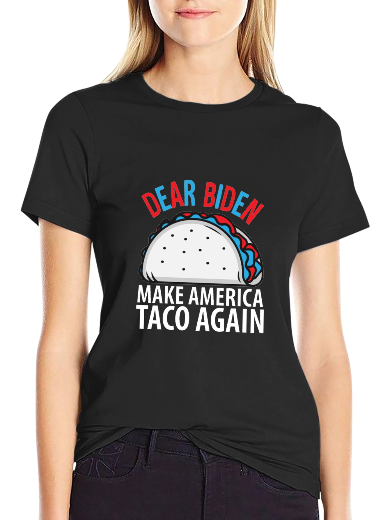 Black Dear Biden Make America Taco Again T-Shirt view 2