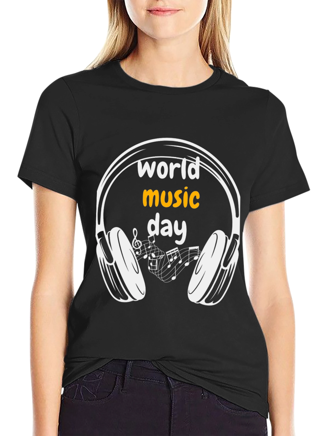 Black World Music Day Graphic Tee view 2