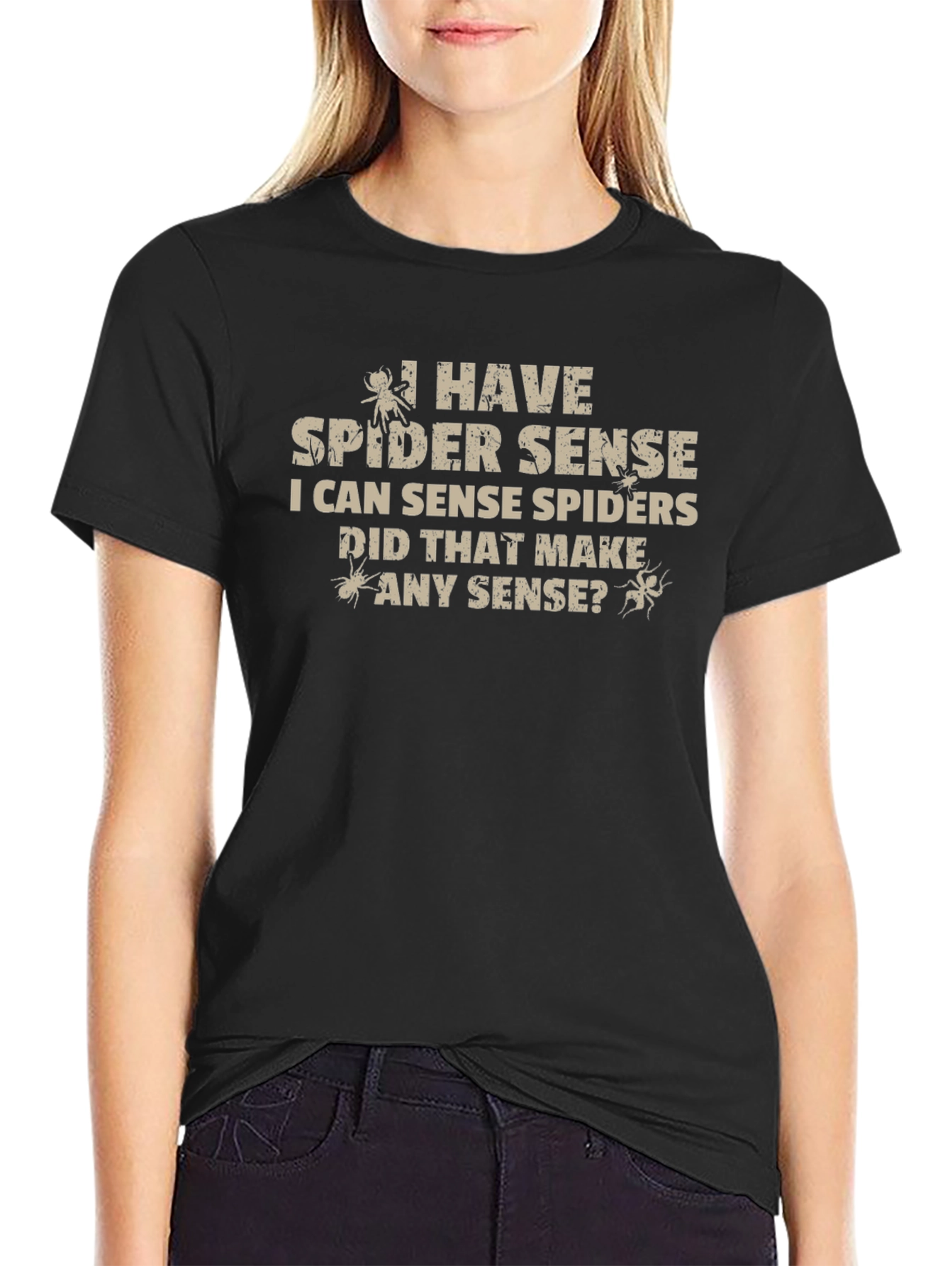 Black I Have Spider Sense T-Shirt: Humorous Graphic Tee view 2