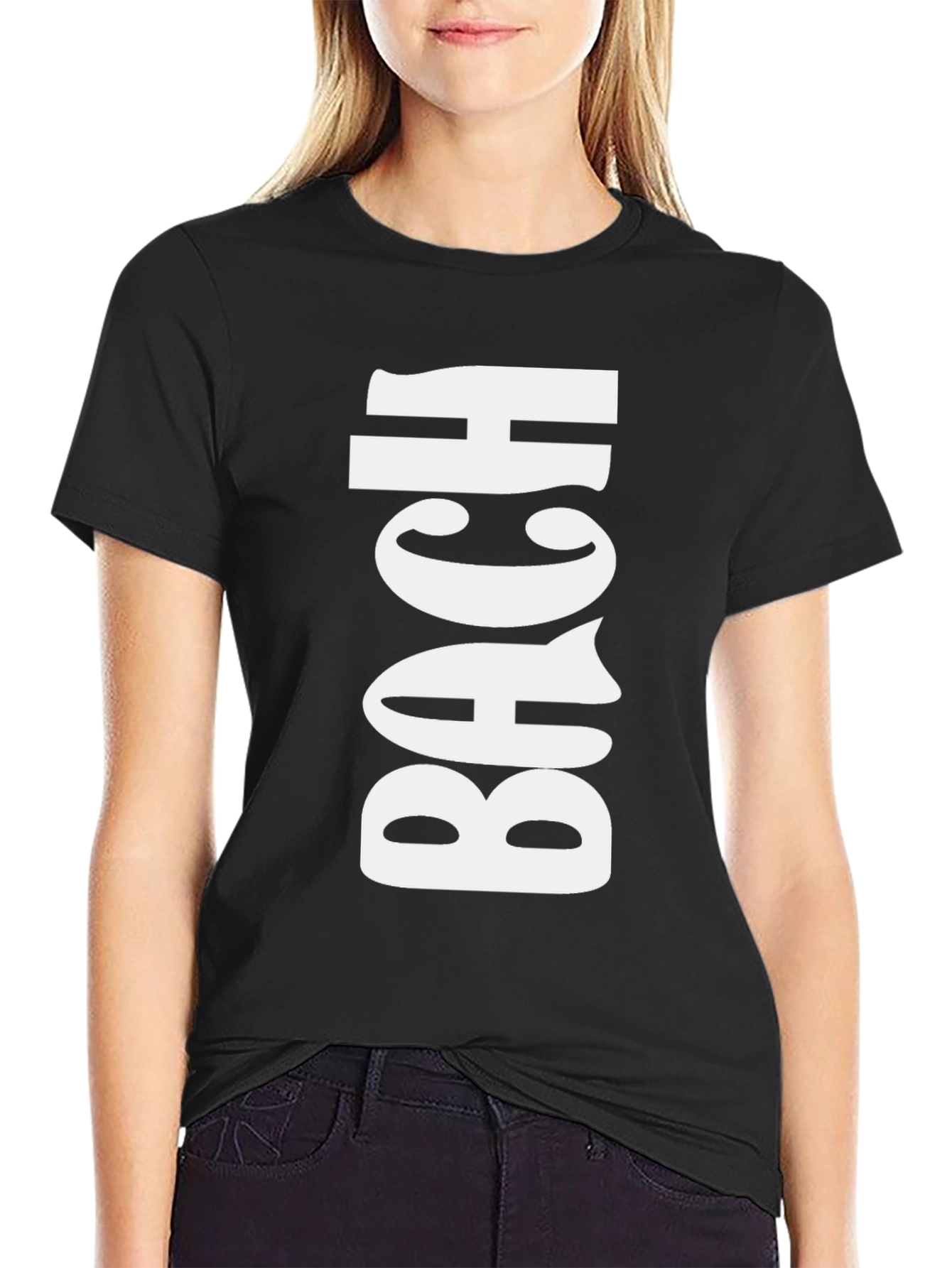 Black BACH Black Graphic Tee - Bold Statement T-Shirt view 2