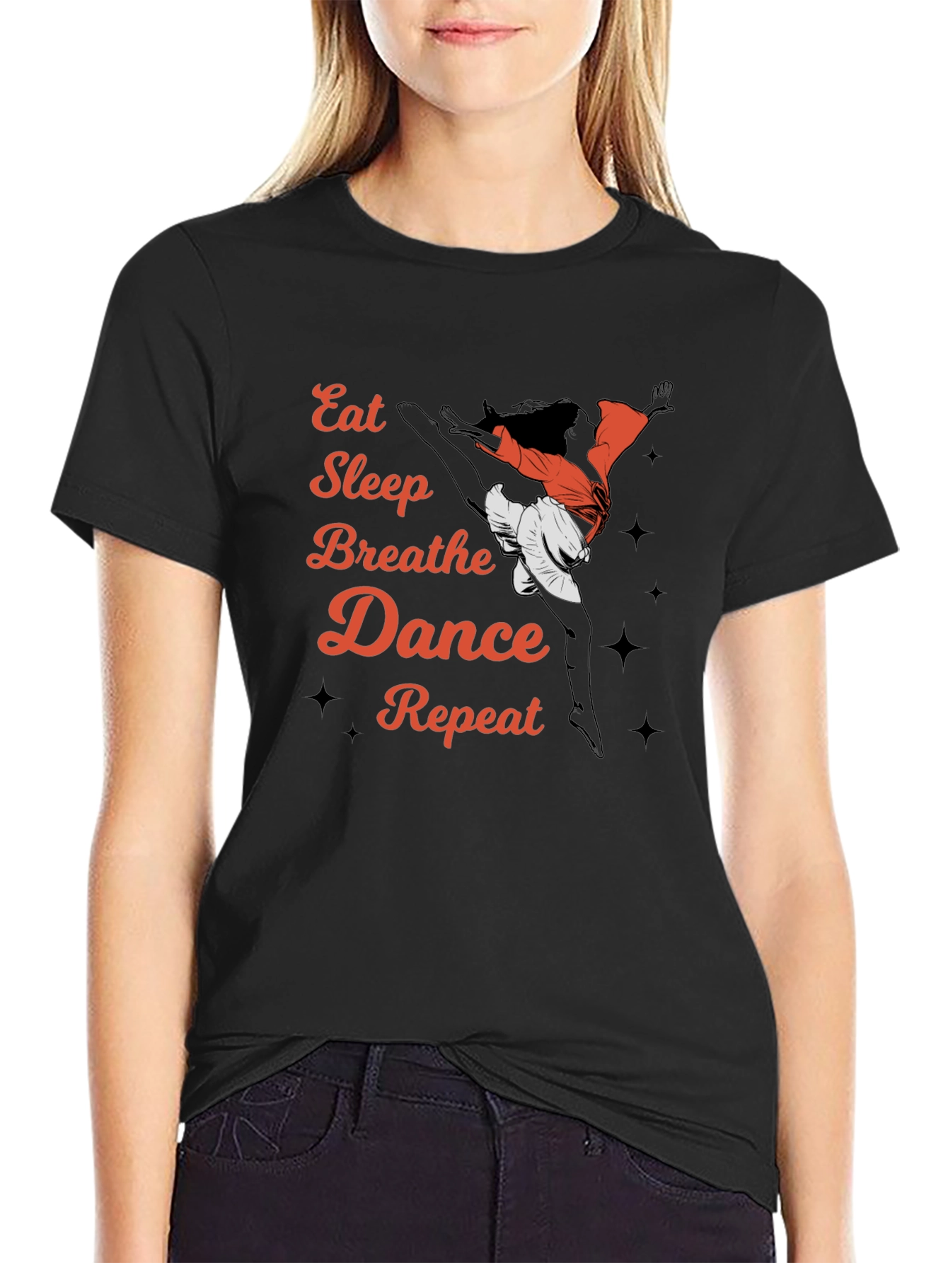 Black Eat Sleep Dance Repeat T-Shirt view 2