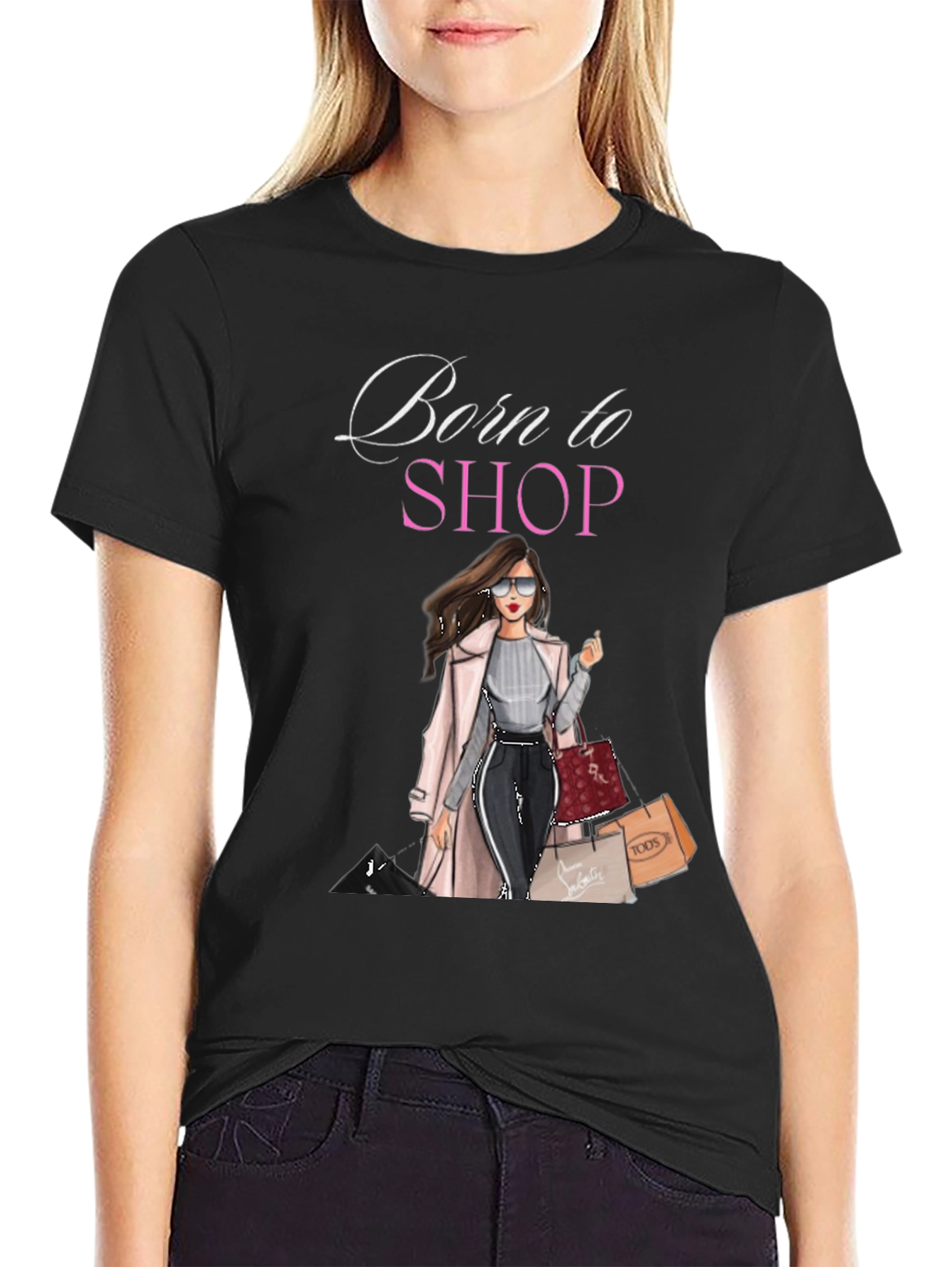 Black Born to Shop Graphic Tee view 2