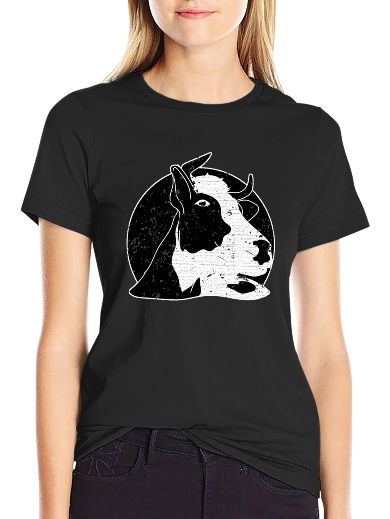 Black Cow Graphic Tee - Black Cotton Comfort Fit T-Shirt view 2