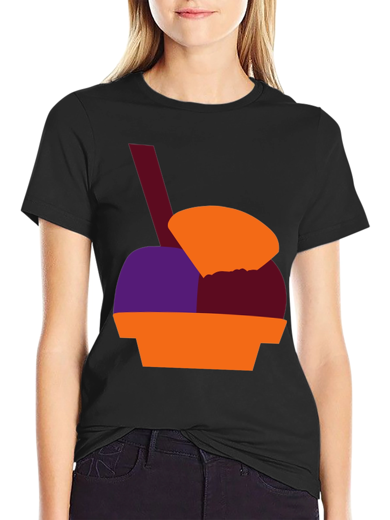 Black Fun Ice Cream Graphic Tee - Stylish and Unique Design view 2
