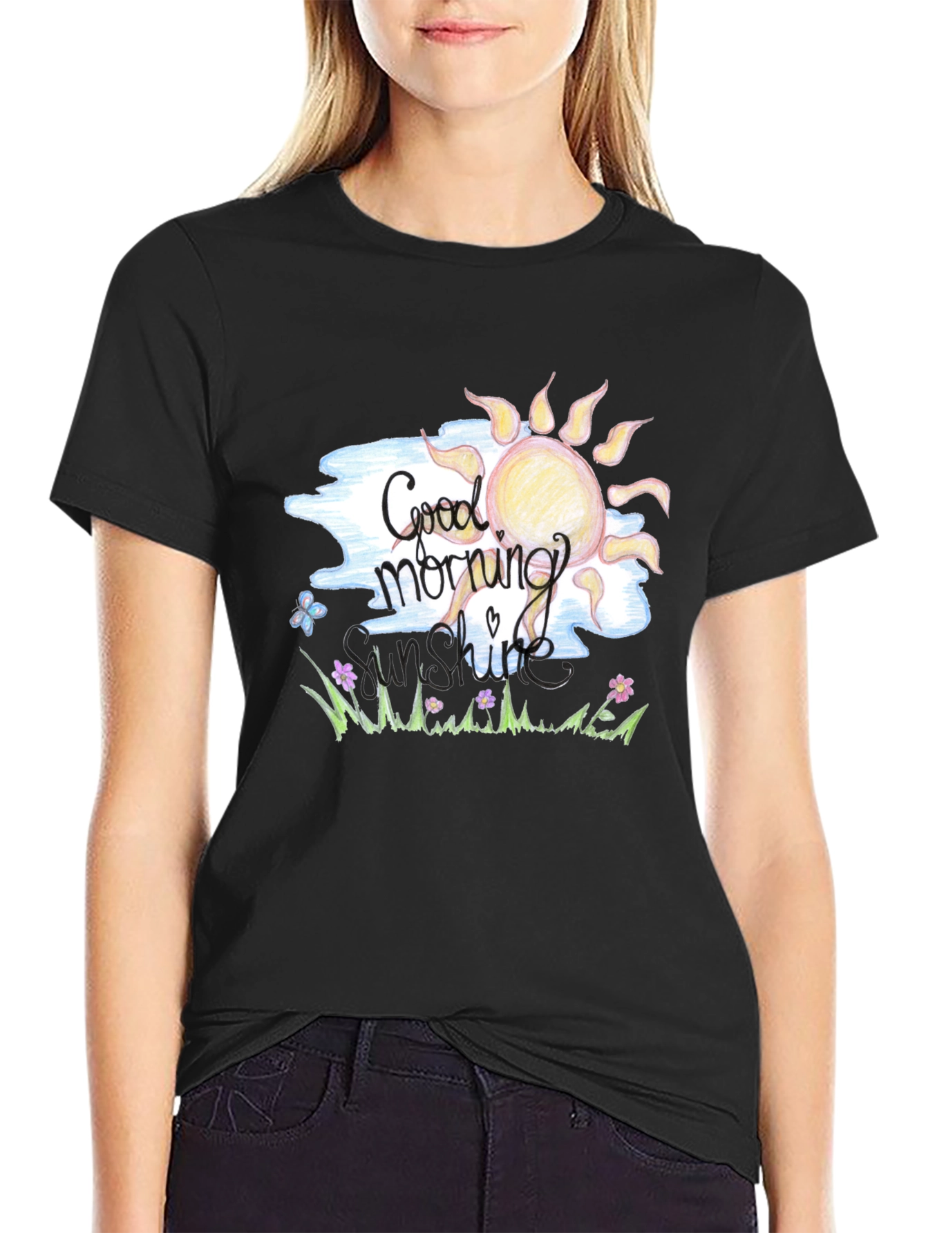 Black Good Morning Sunshine Graphic Tee view 2