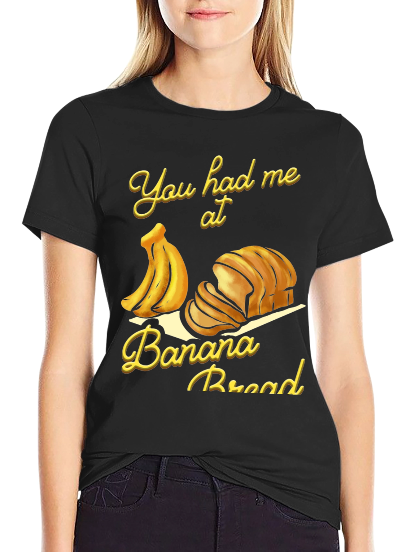 Black You Had Me at Banana Bread T-Shirt view 2